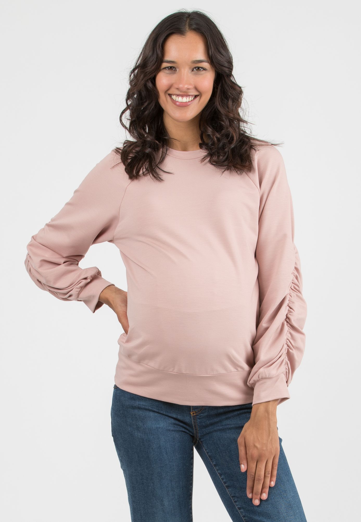 GABY - Felpa Premaman & Allattamento in Bamboo (Rosa, XS)