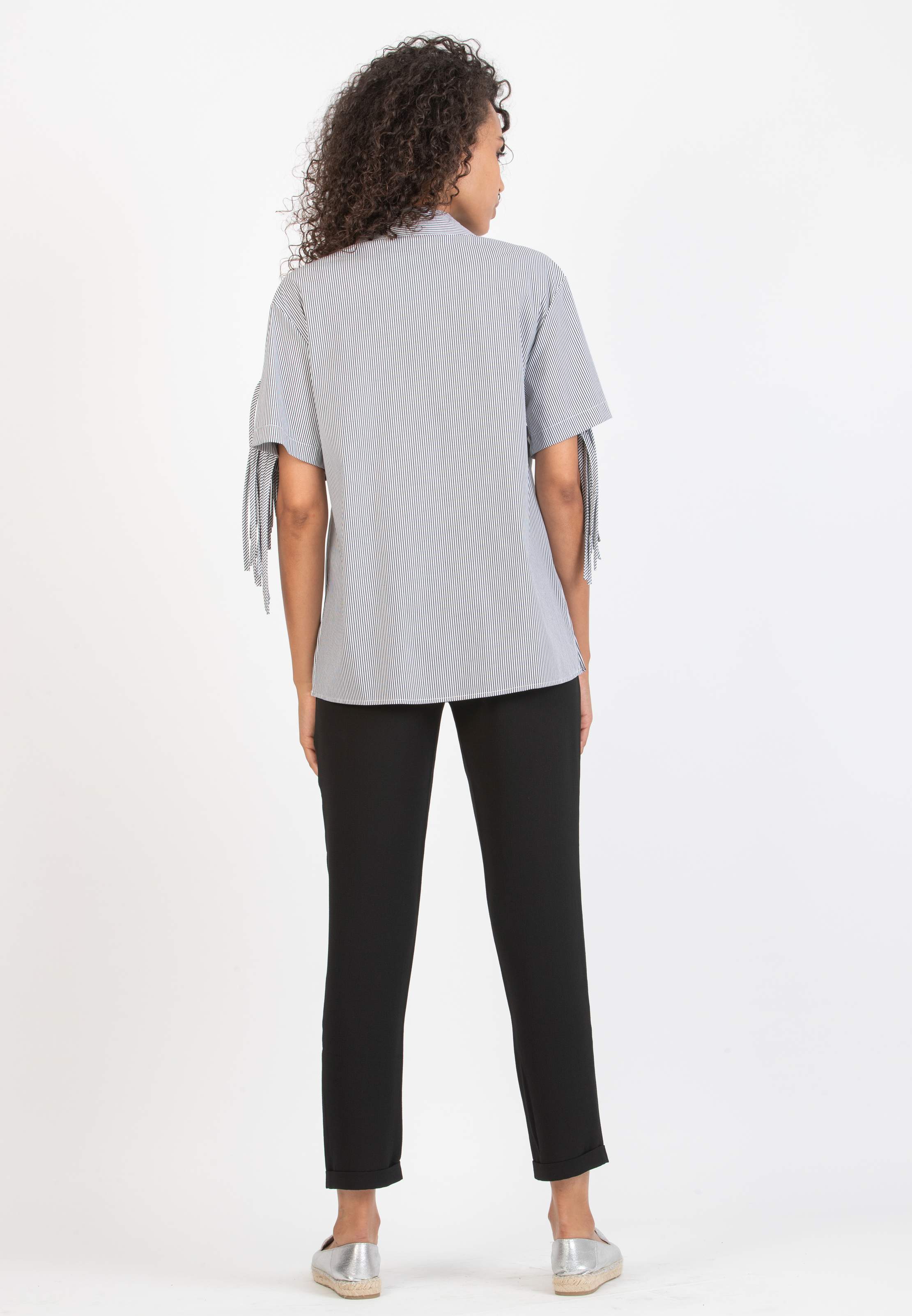 SILVIA - Pantalone Premaman Jogger in Crêpe (Nero, XS)