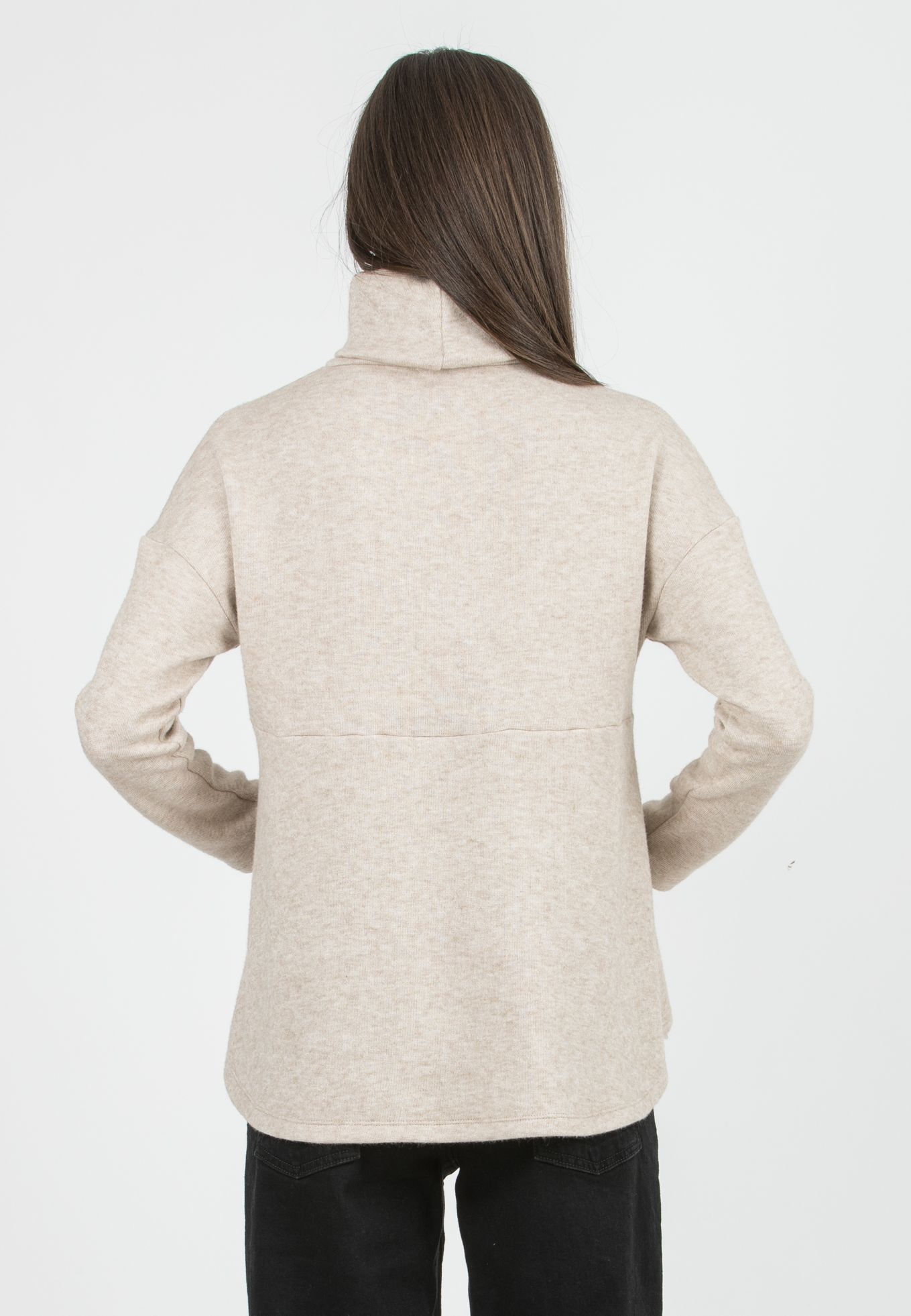 ASTRID - Maternity & Nursing Turtleneck Sweater with Shirt Insert (Ecru')