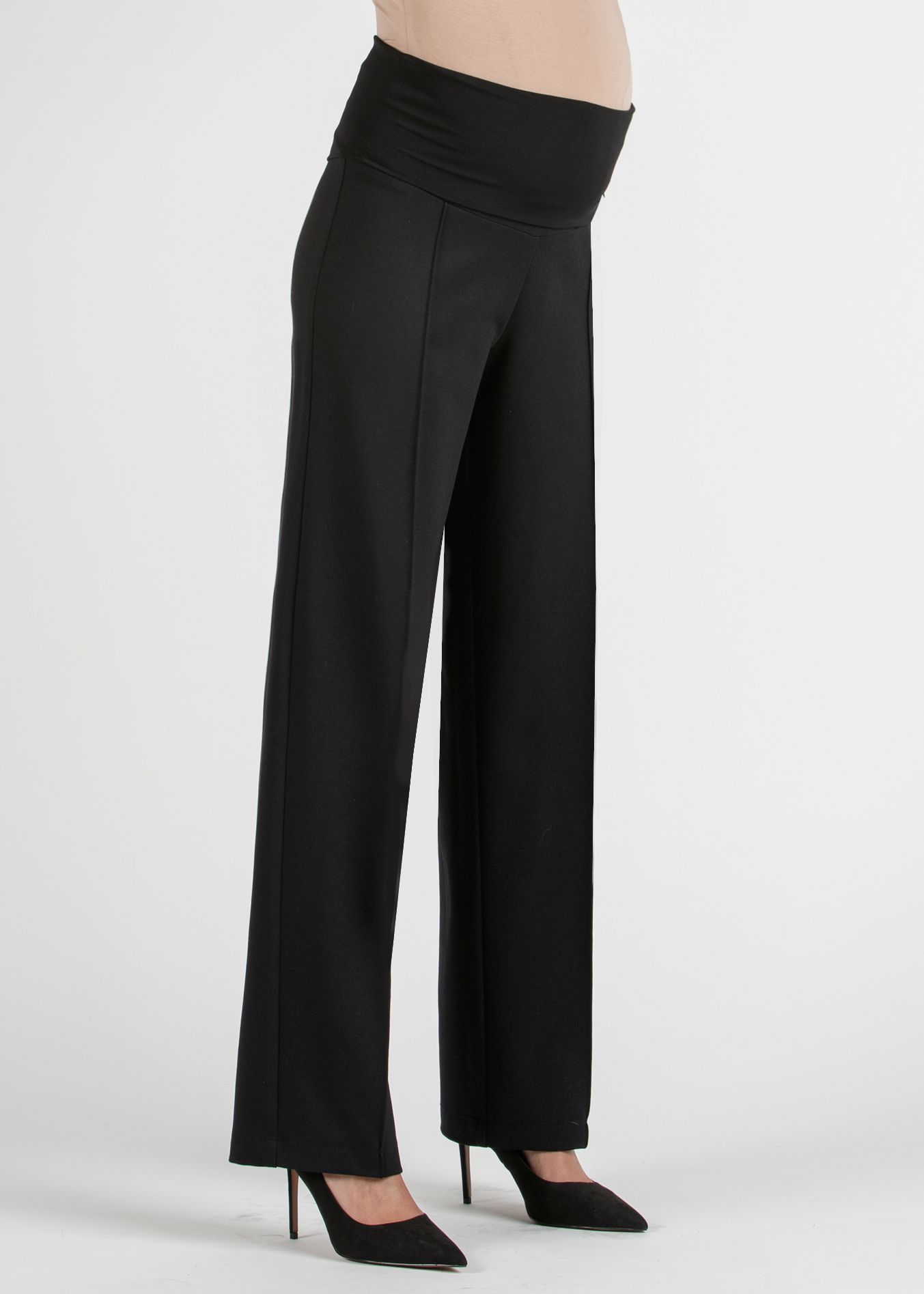 WINONA G - Palazzo Maternity Trousers in Cadì (Black, XS)
