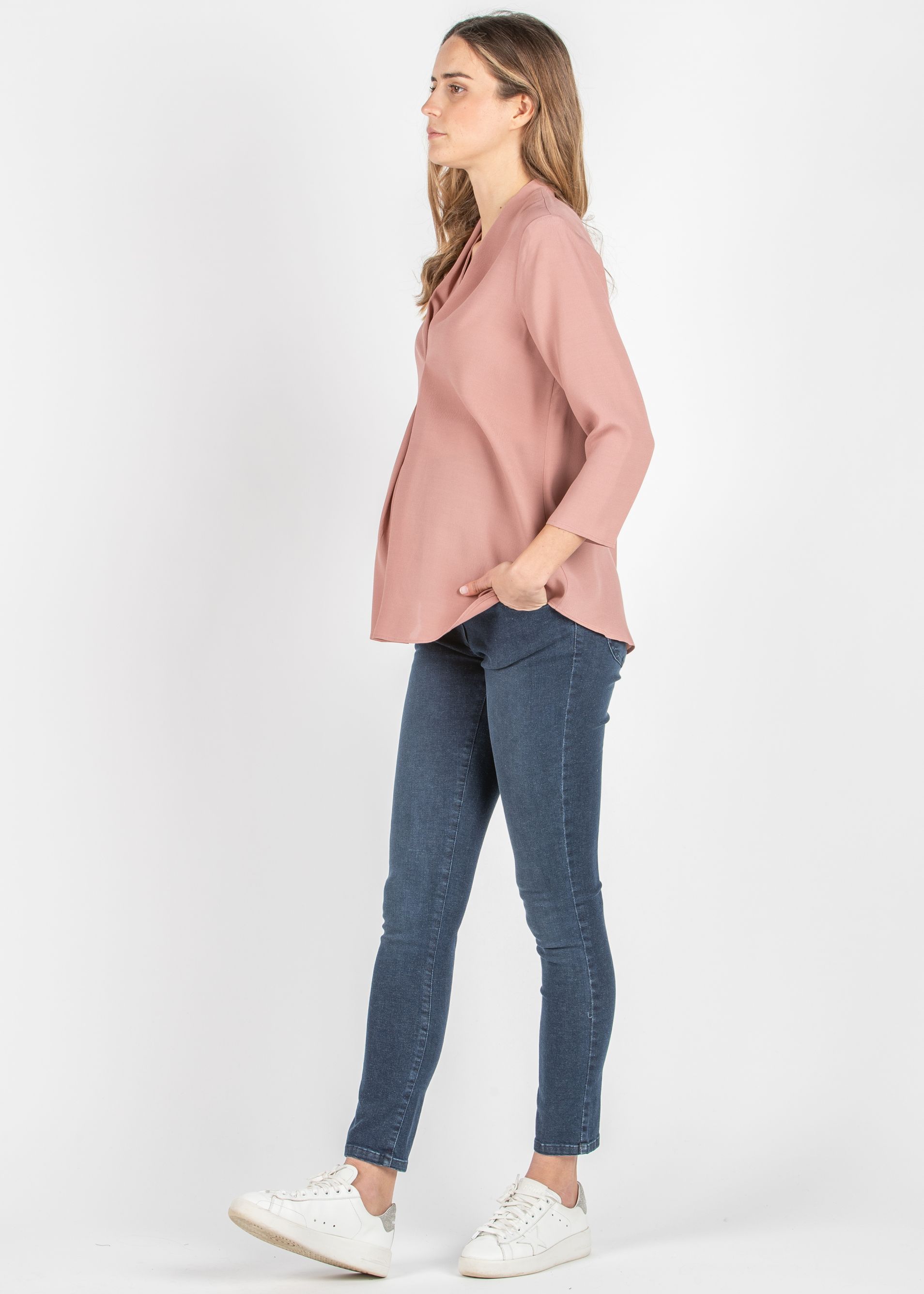 LUCE - Skinny Maternity Jeans in Super-Stretch Denim (Blue, XS)