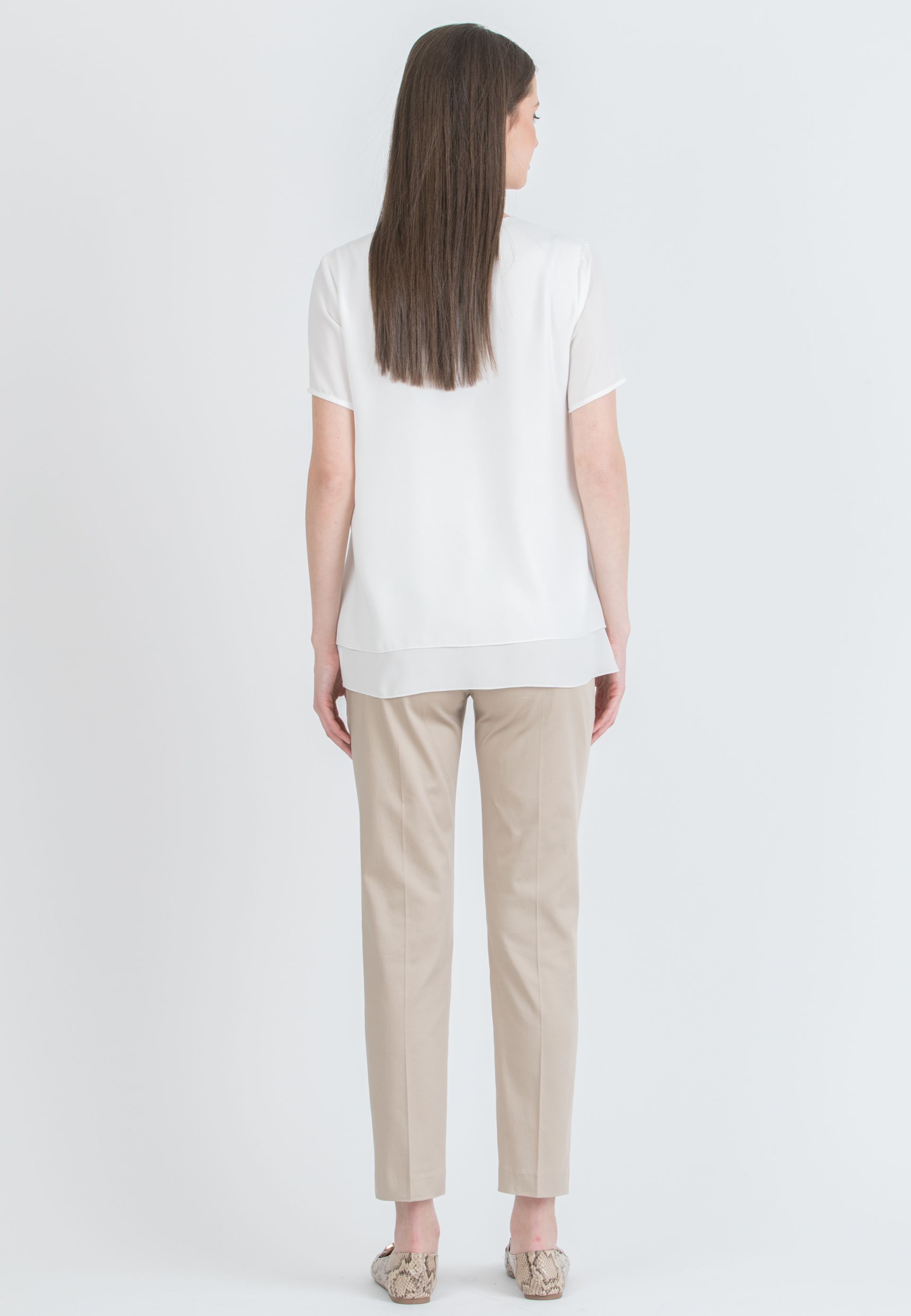 GILDA - Tailored Maternity Trousers in Stretch-Cotton (Beige, XXS)
