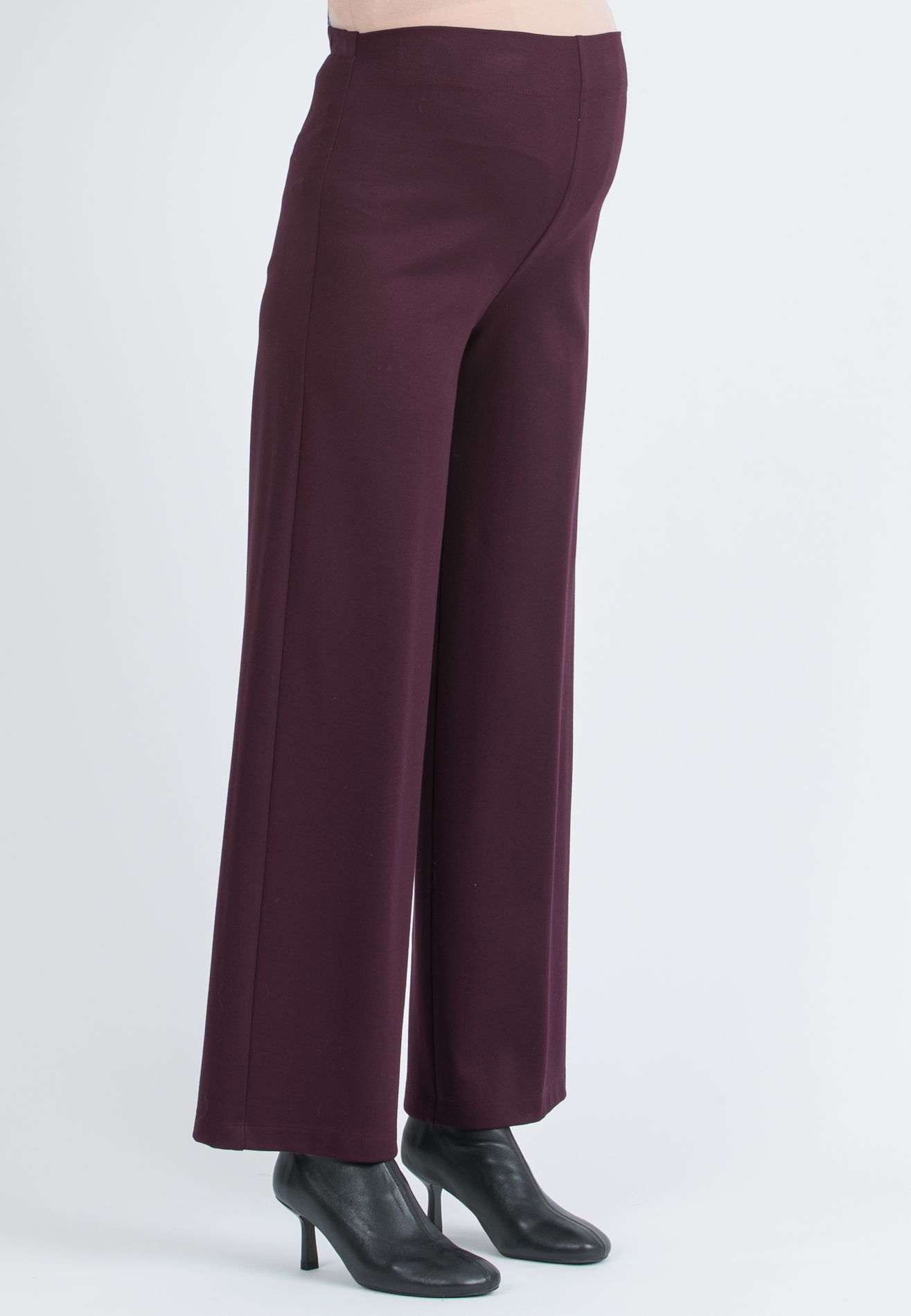 KIMBERLY - Pantalone Premaman in Punto Milano Diagonale (Bordeaux)