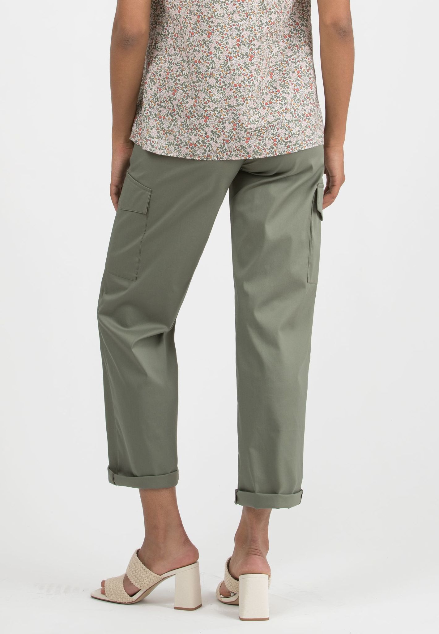 PALOMA - Maternity Cargo Trousers in Cotton (Sage Green, XS)