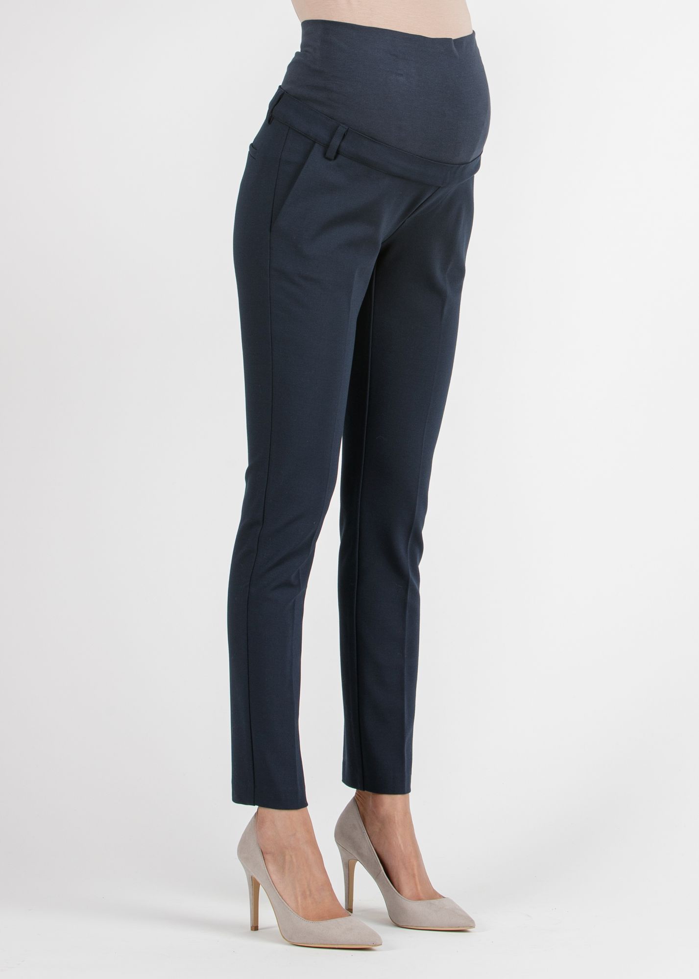 ELISA - Pantalone Premaman a Sigaretta in Punto Milano Invernale (Blu, XXS)