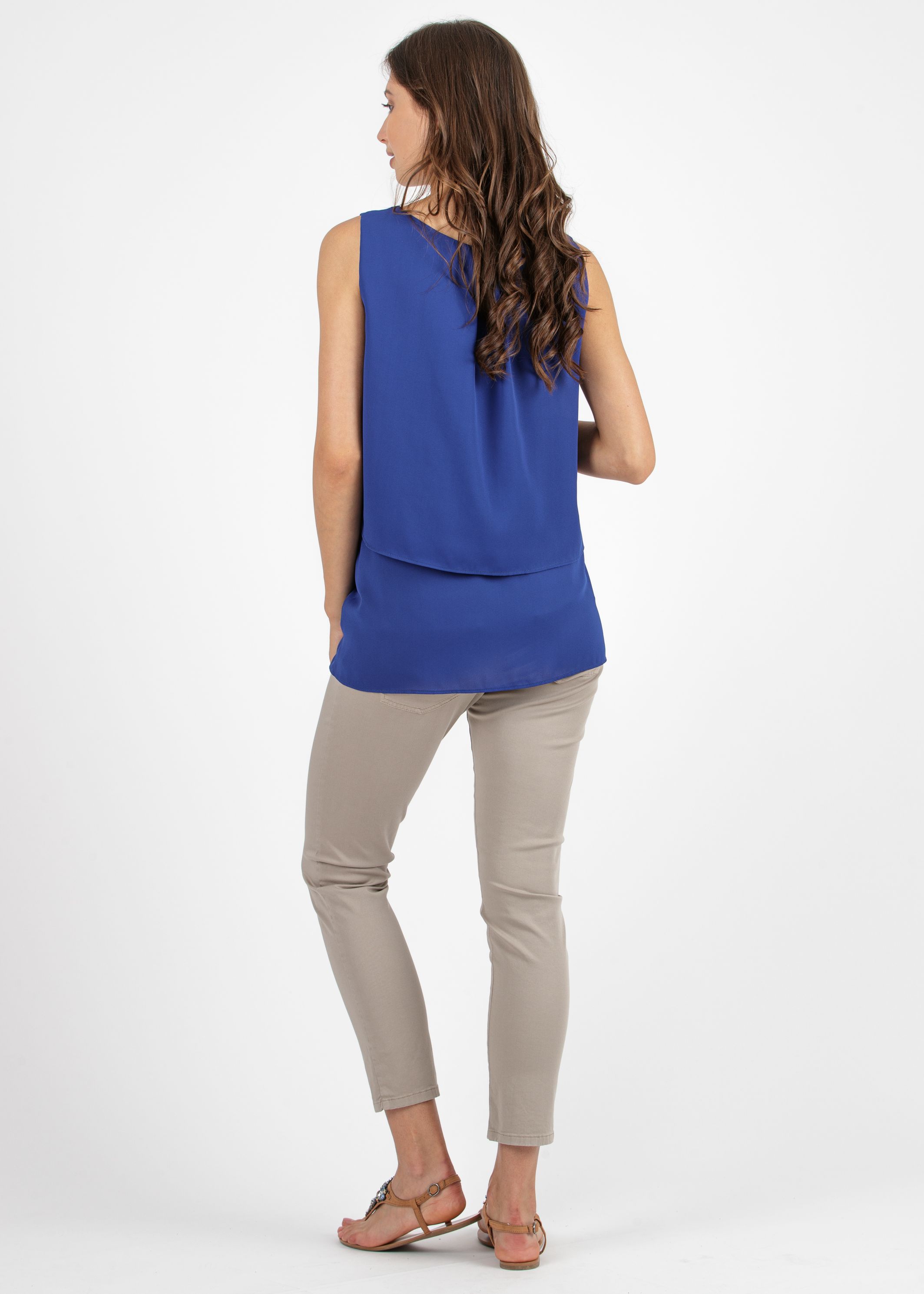 Cropped Mom Fit Slim Maternity Trousers in Gabardine (Beige, XS)