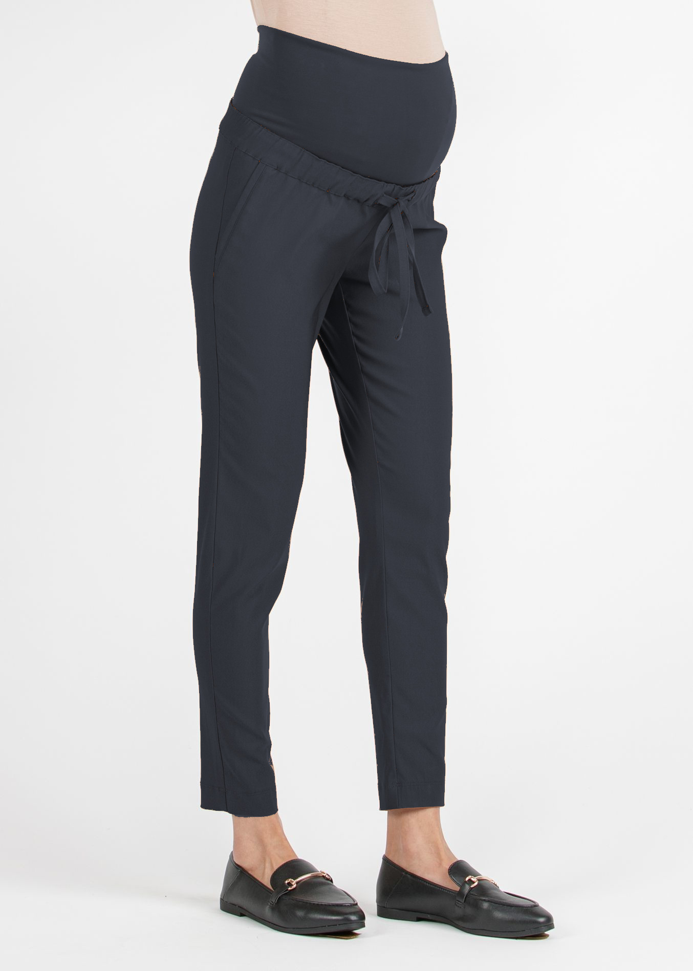 ARIEL - Jogger Maternity Trousers with Drawstring (Blue, XS)