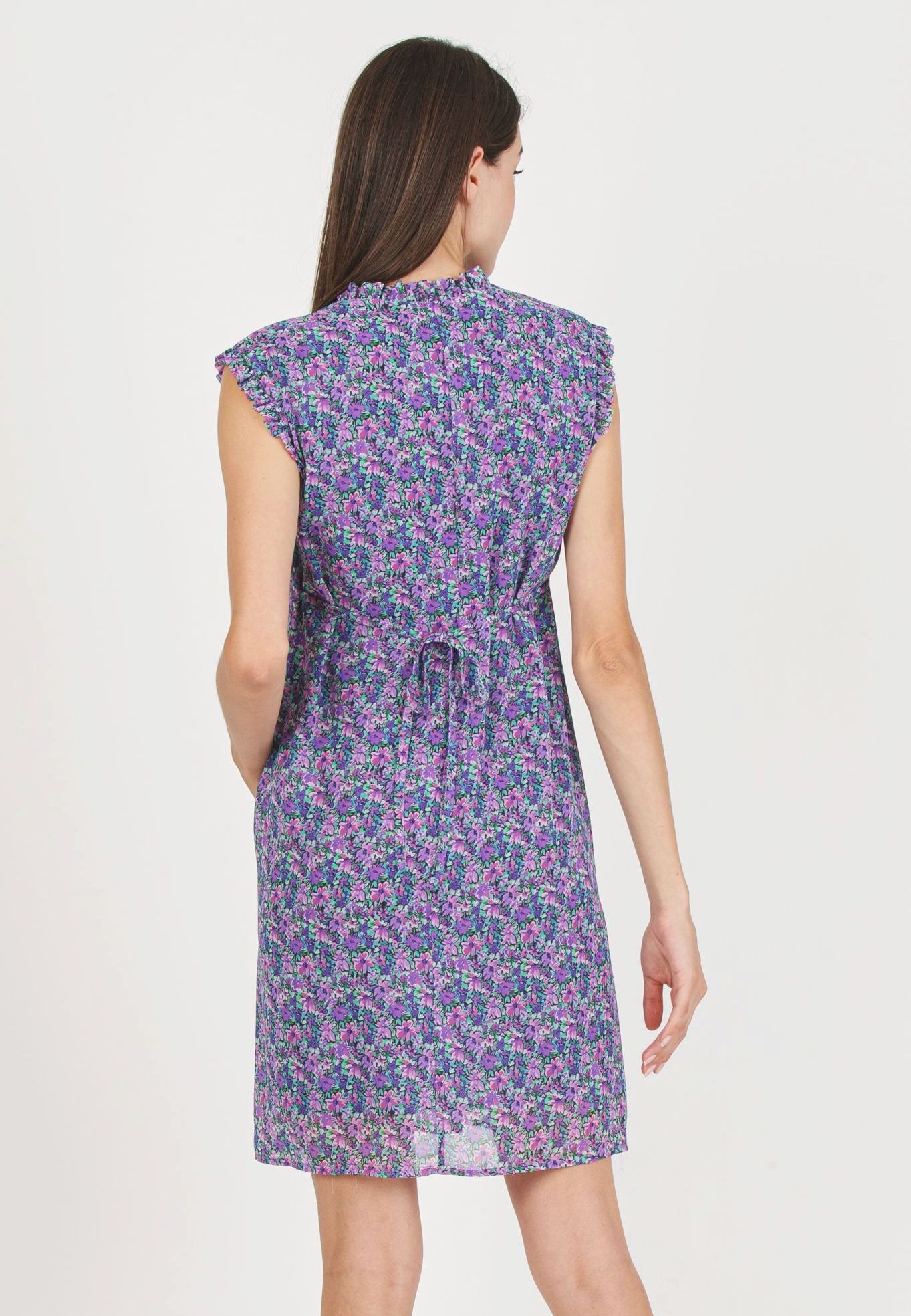 DIANA F - Maternity & Nursing Chiffon Dress with Ruffles (Viola)