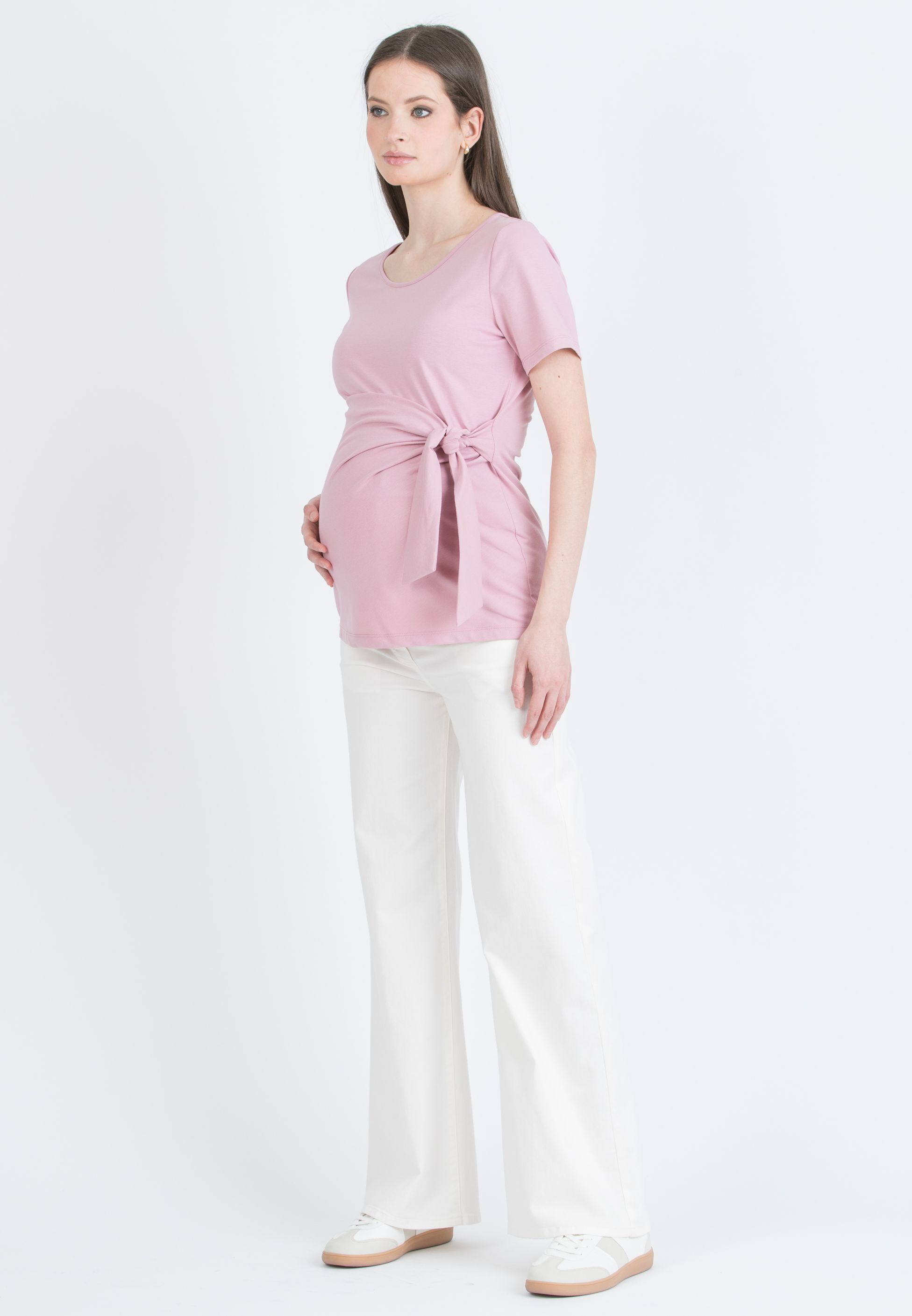 NOAH – Maternity Wide-Leg Jeans in Coloured Denim (Avorio)