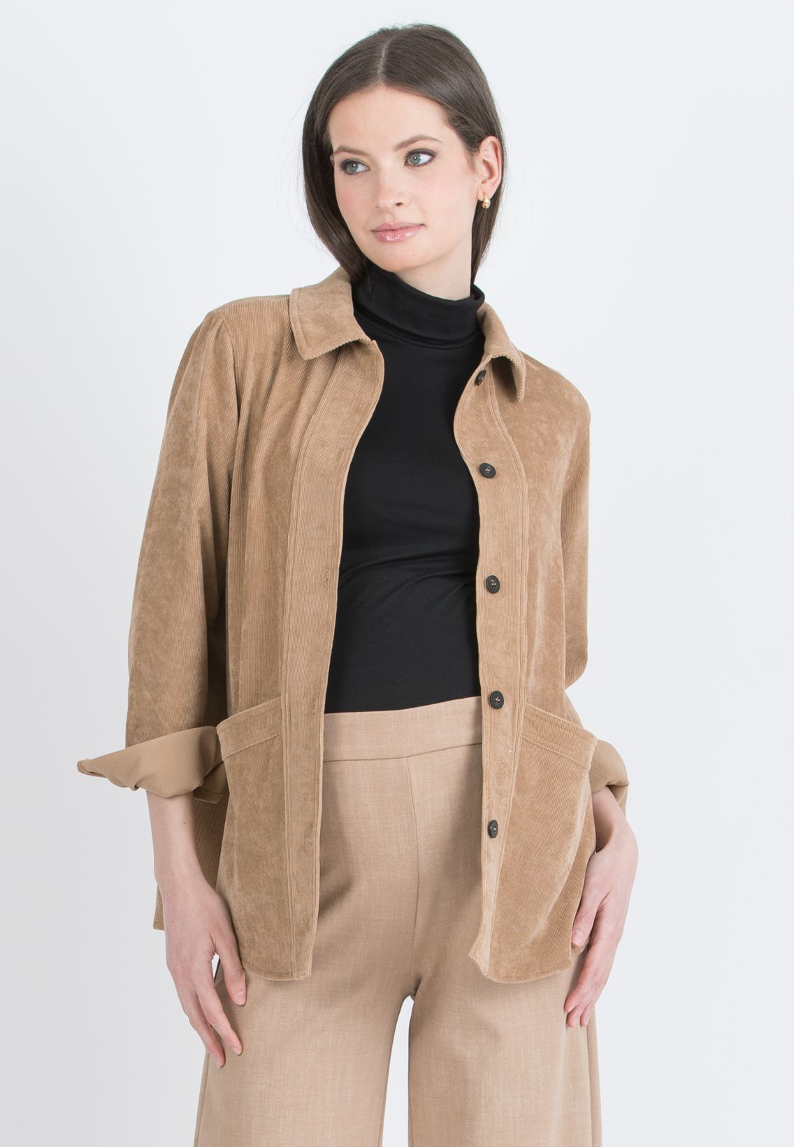 ELETTRA – Maternity Jacket in Velvet (Cammello)