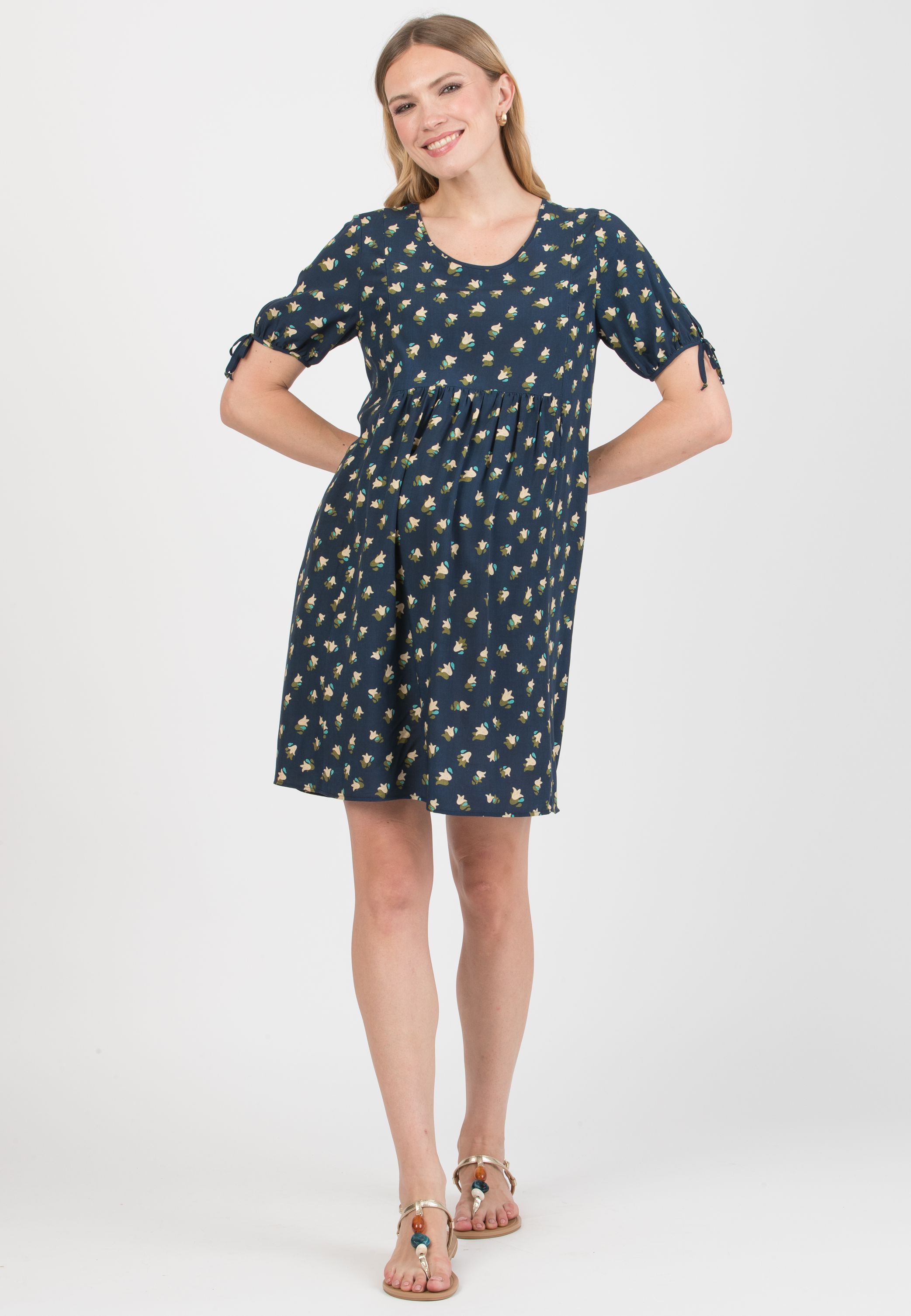 MERCEDES – Maternity & Nursing Dress in Viscose (Blu)