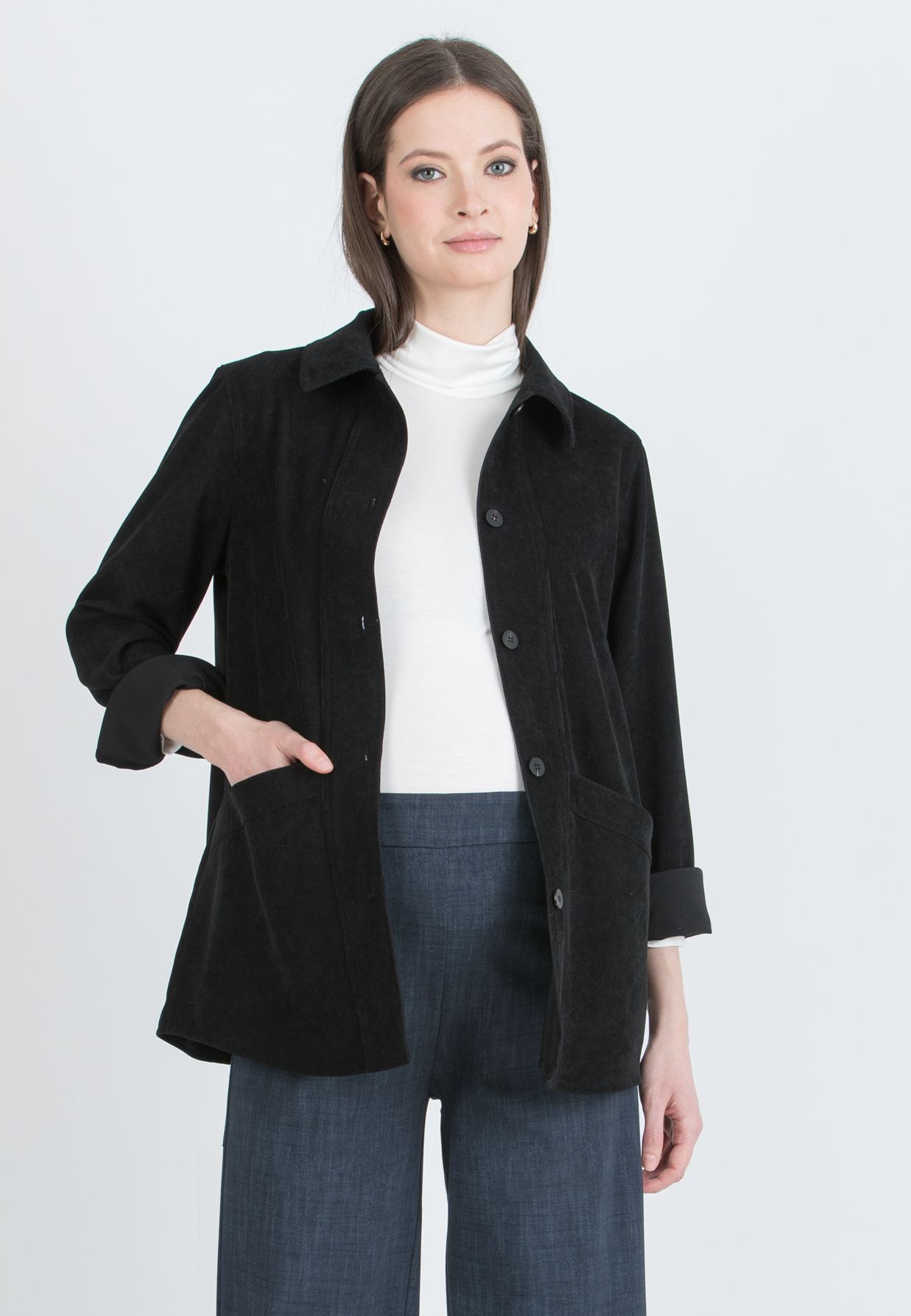 ELETTRA – Maternity Jacket in Velvet (Nero)