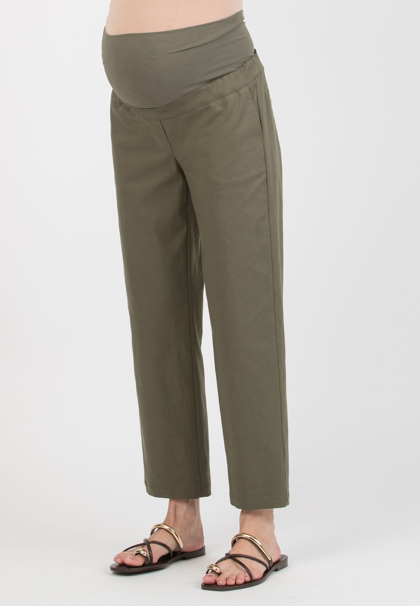 CHARLIE – Maternity Balloon-Fit Trousers in Lyocell (Verde Militare)