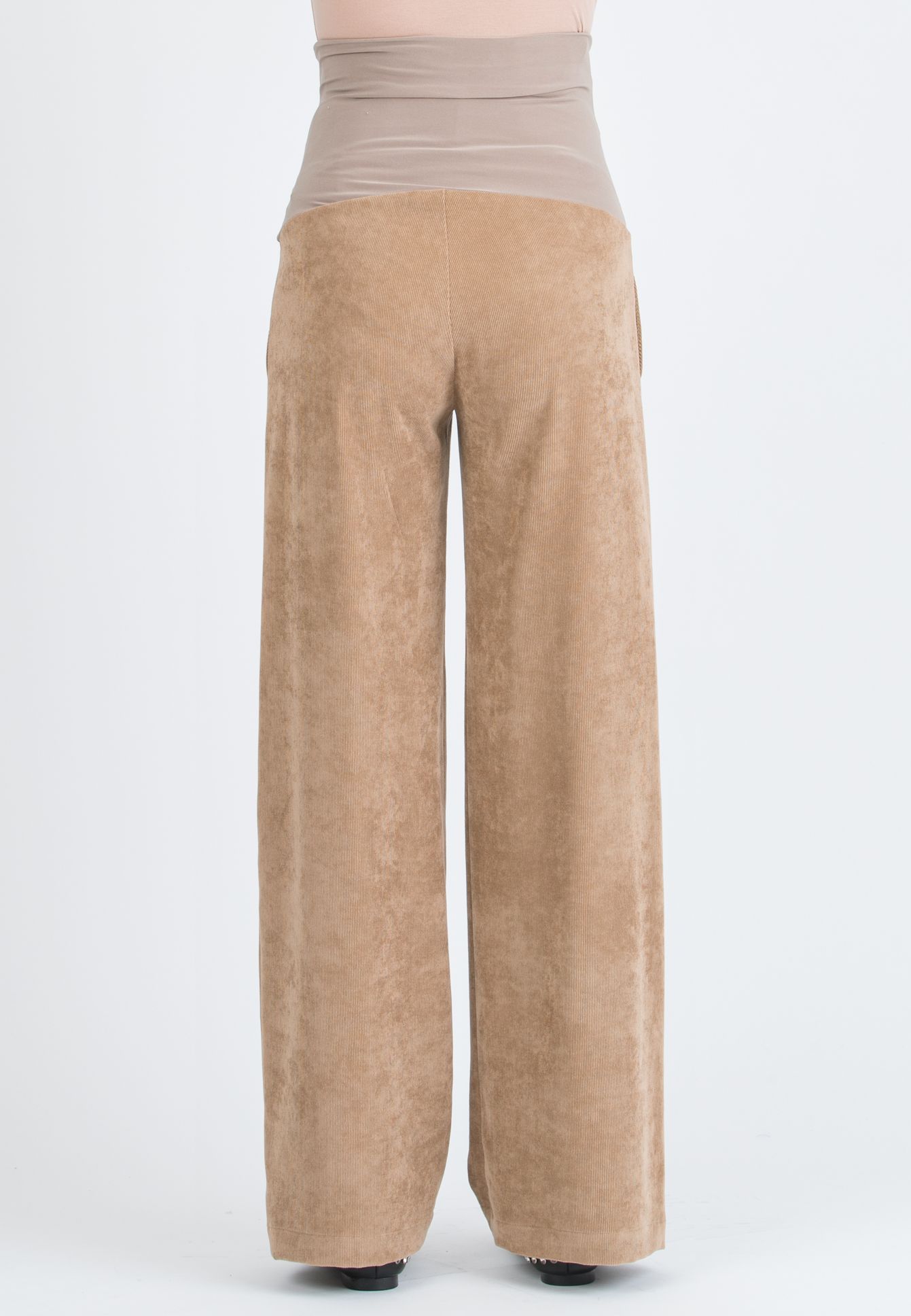 WINONA V - Palazzo Maternity Trousers in Soft Corduroy (Cammello)