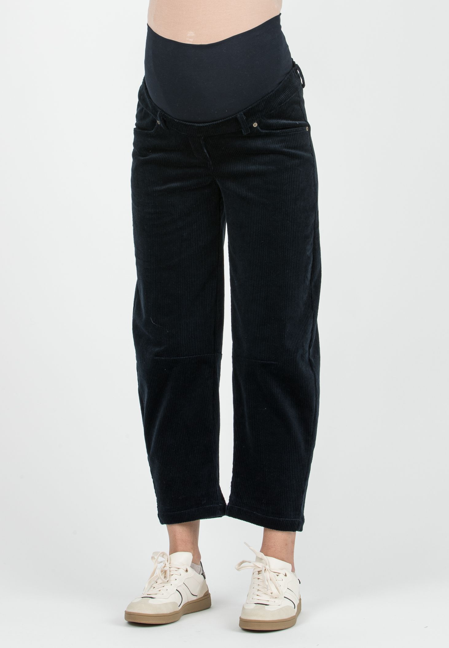BRODY V - Pantalone Premaman in Velluto a Costine Ballon Fit (Blu)