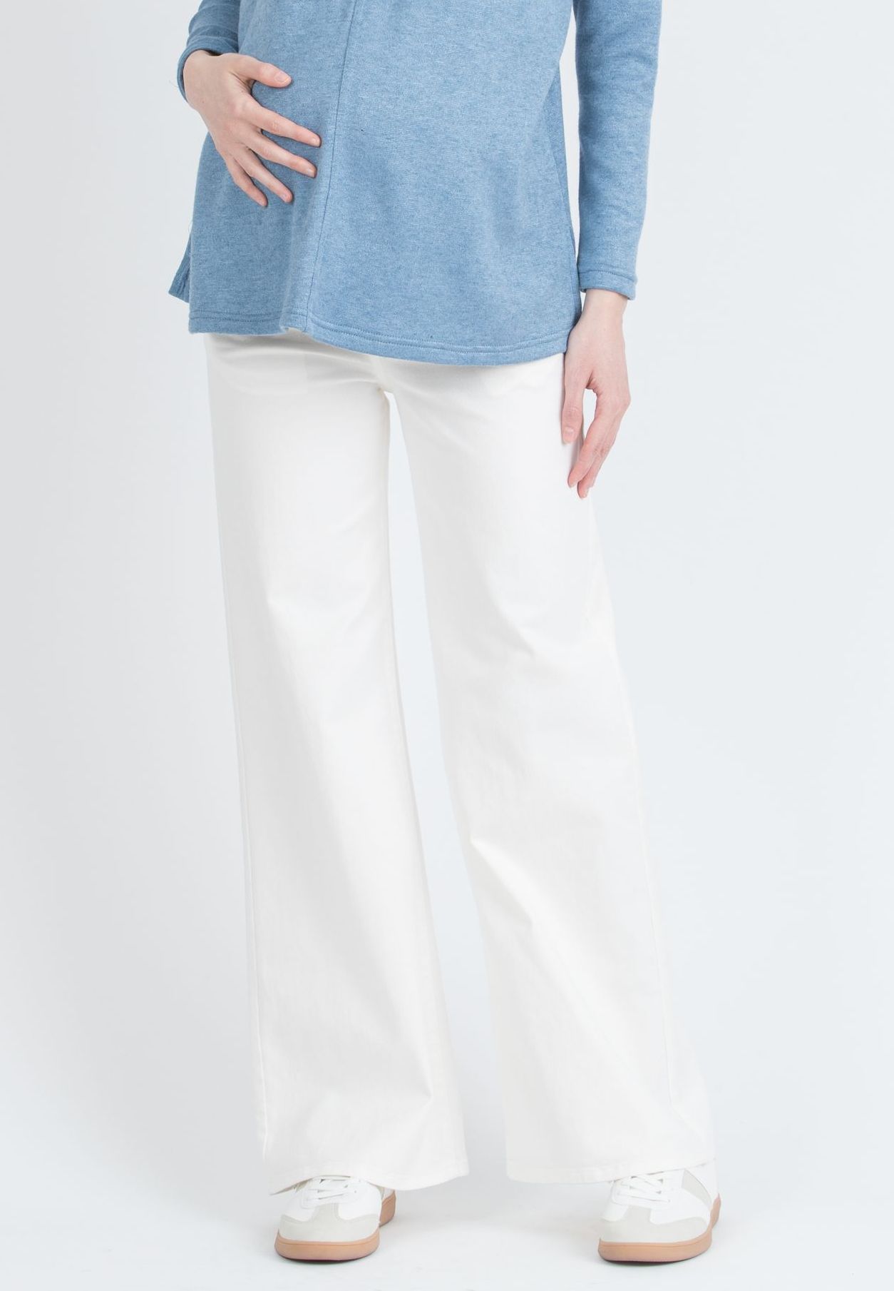 NOAH - Jeans Premaman a Palazzo In Denim Colorato (Avorio, XS)