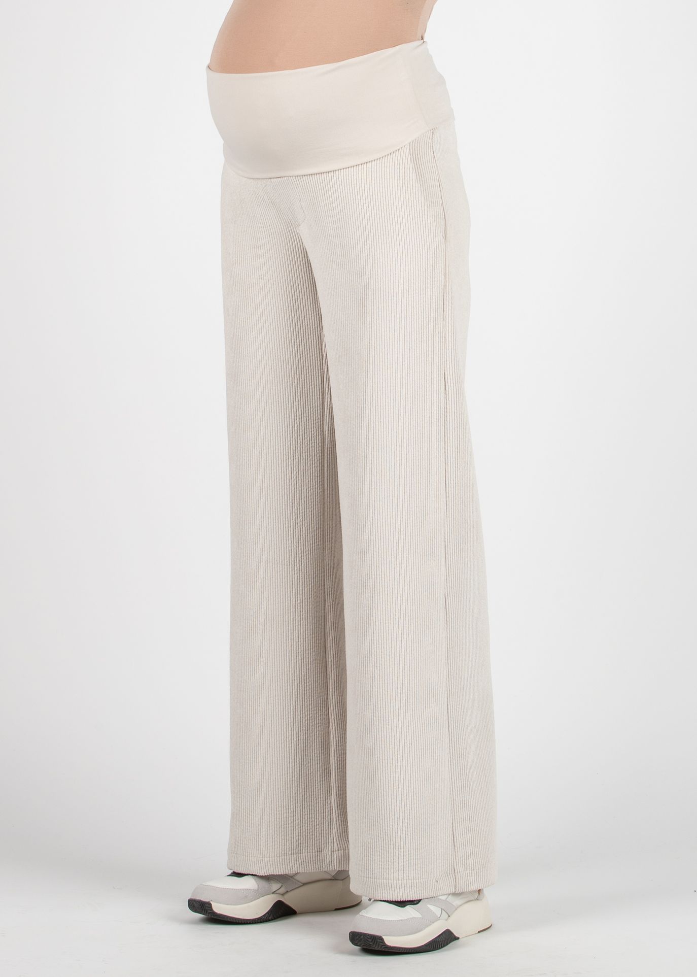 WINONA - Palazzo Maternity Trousers in Soft Corduroy (Naturale)
