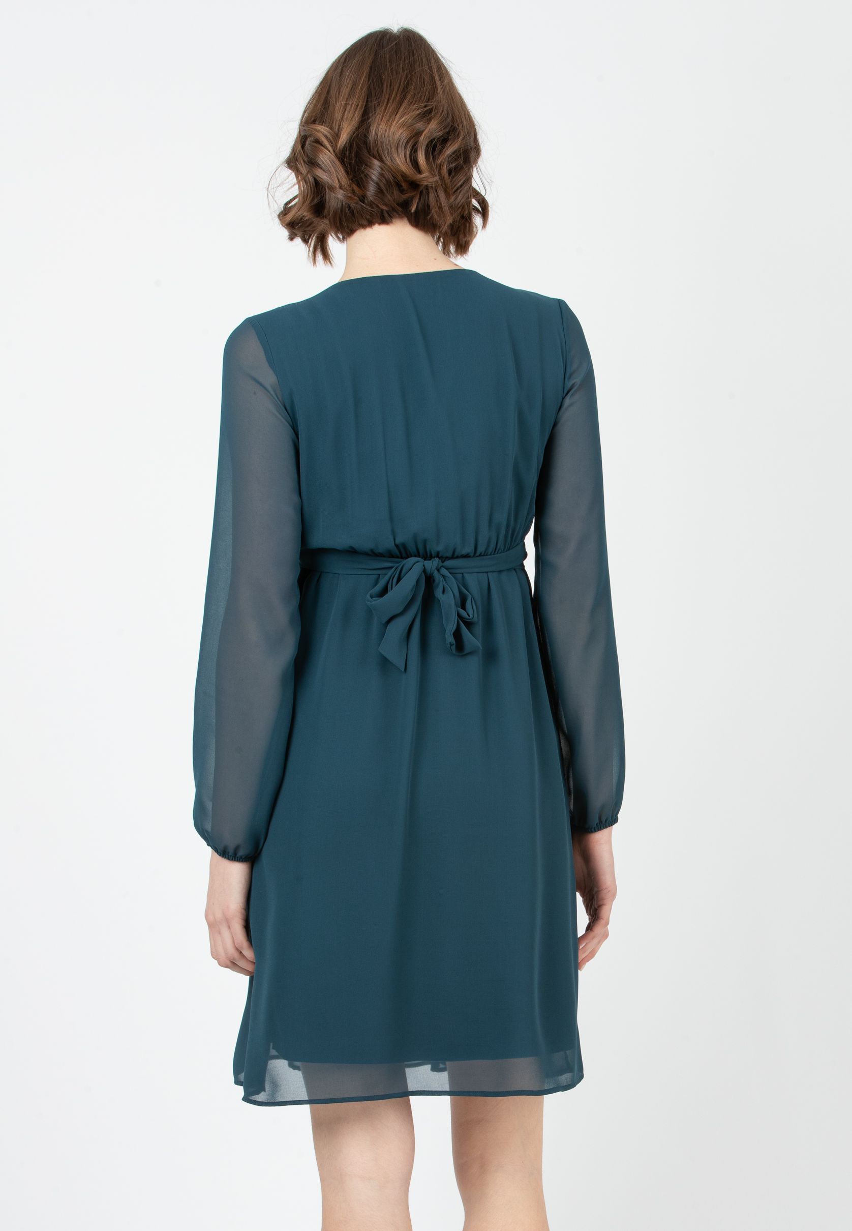 SARA - Abito Premaman & Allattamento in Chiffon (Ottanio, XS)