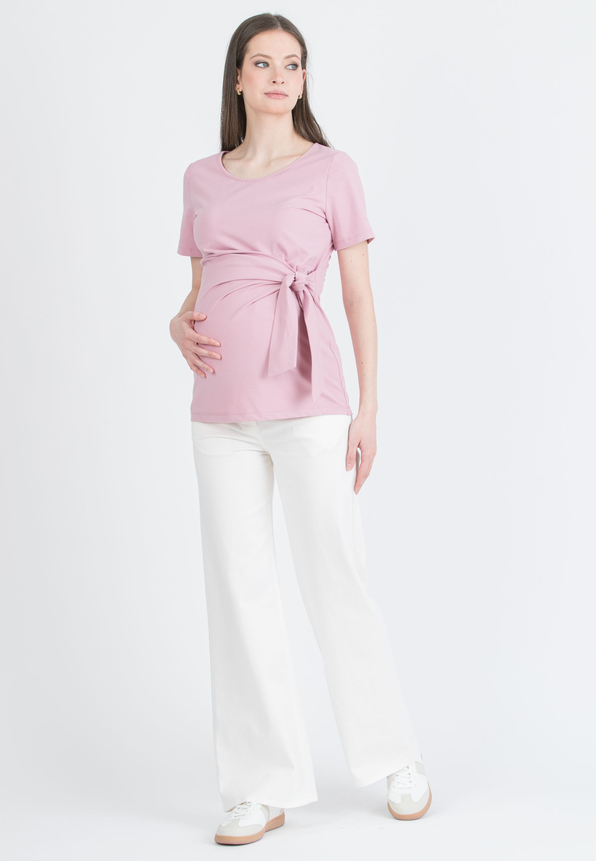 NOAH – Maternity Wide-Leg Jeans in Coloured Denim (Avorio)