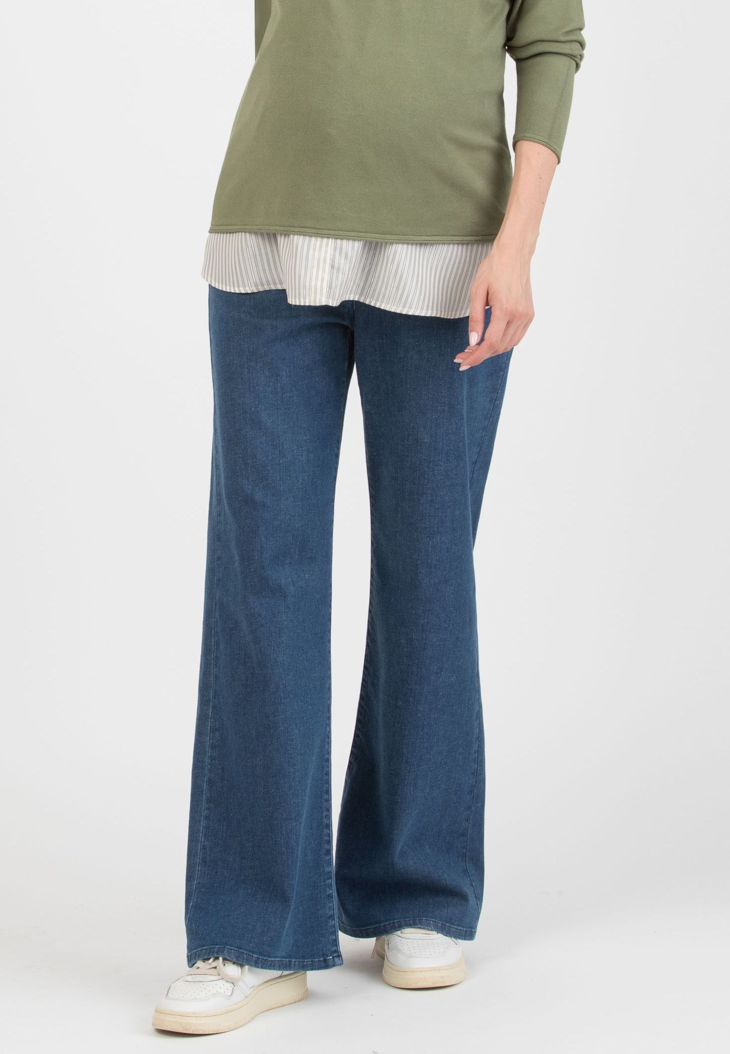 NOAH - Wide Leg Maternity Jeans in Denim (Blu)