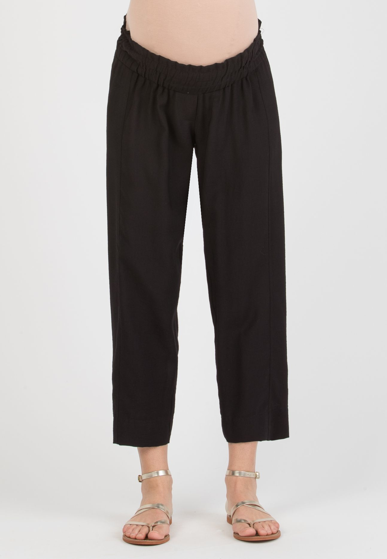 JADEN - Pantalone Premaman in Viscosa con Elastici (Nero)