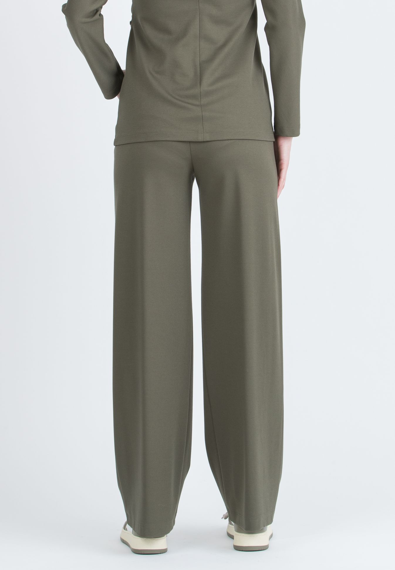KIMBERLY - Pantalone Premaman in Punto Milano Diagonale (Verde Militare)