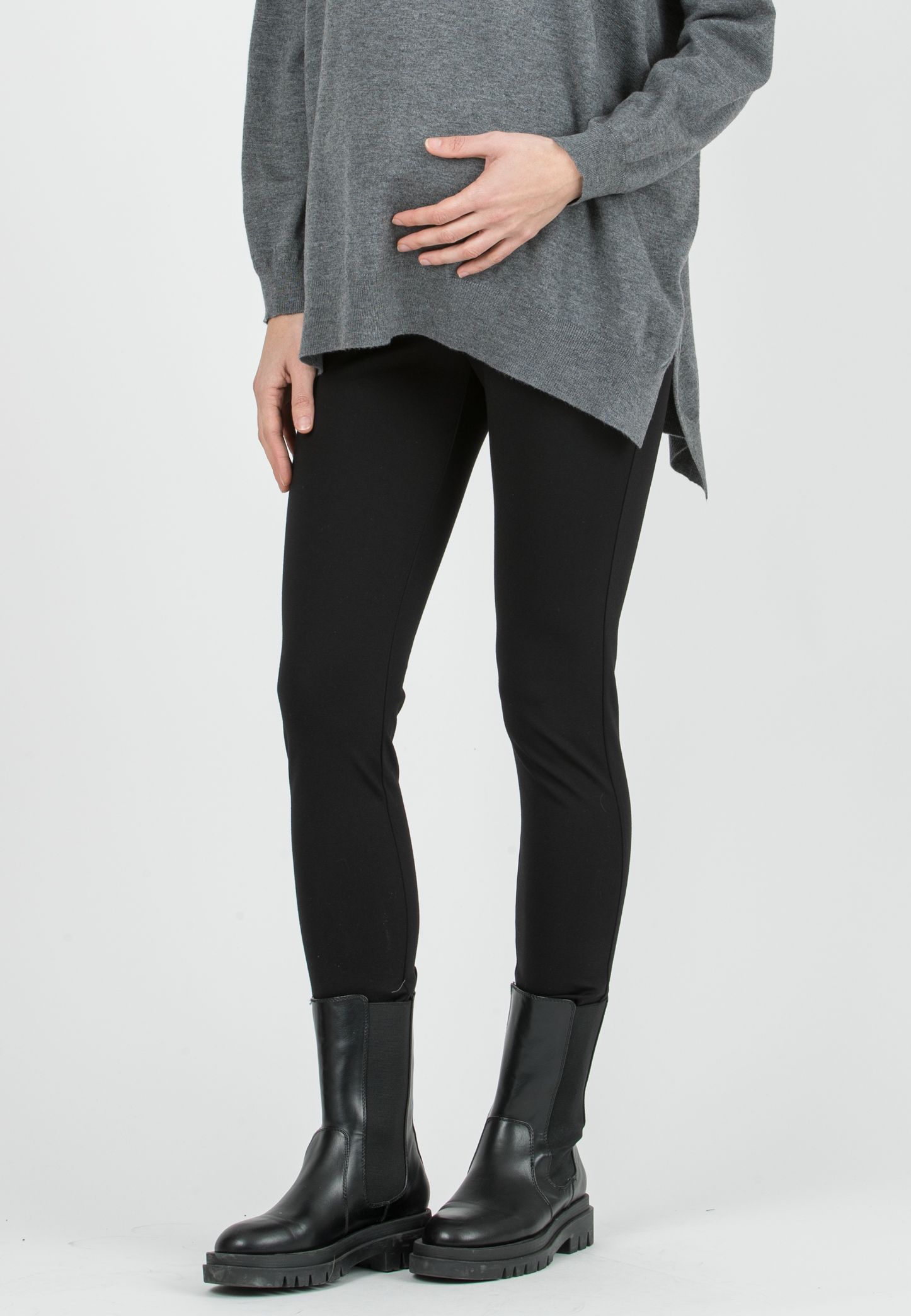 CRIS - Leggings Premaman in Punto Milano Tecnico (Nero, XS)