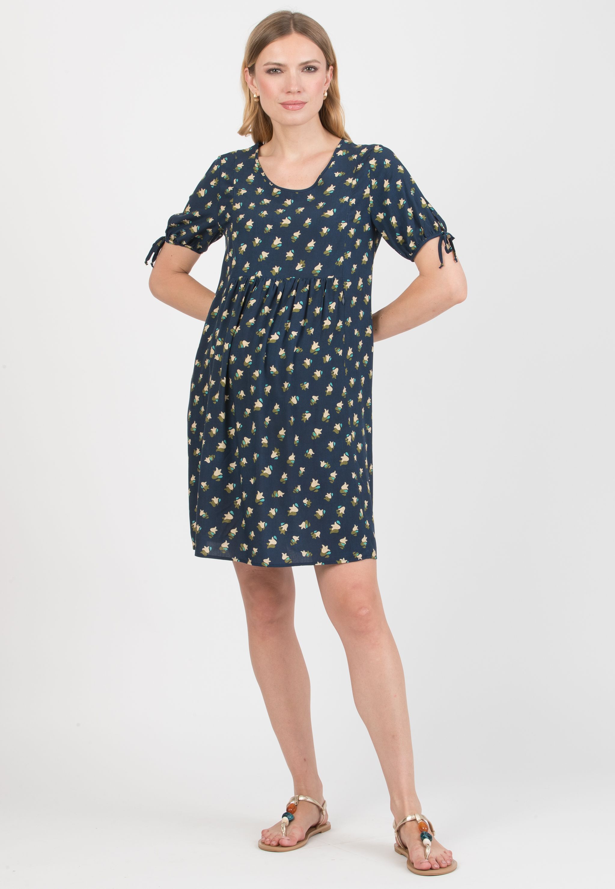 MERCEDES – Maternity & Nursing Dress in Viscose (Blu)