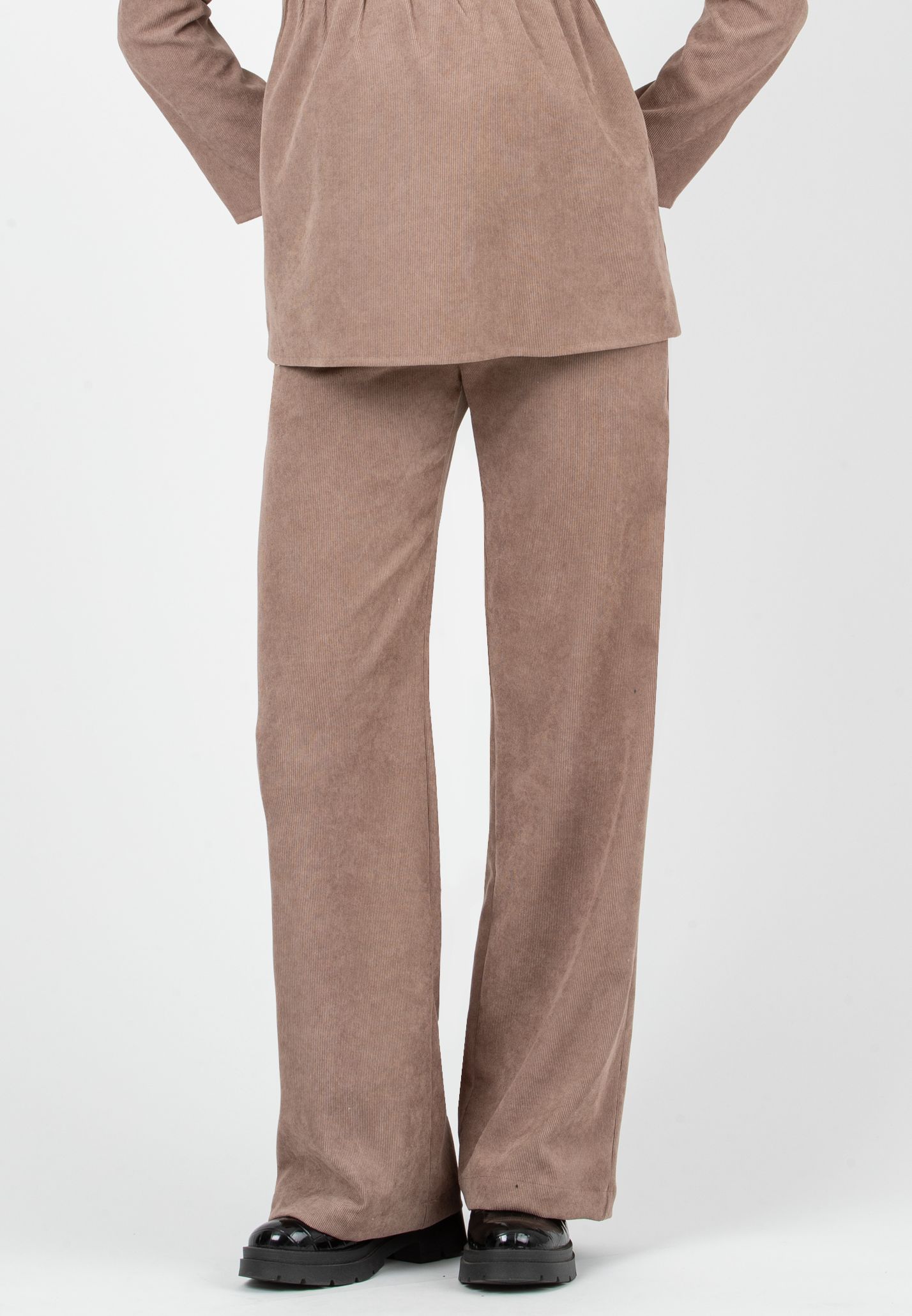 WINONA V - Palazzo Maternity Trousers in Soft Corduroy (Rope, XS)