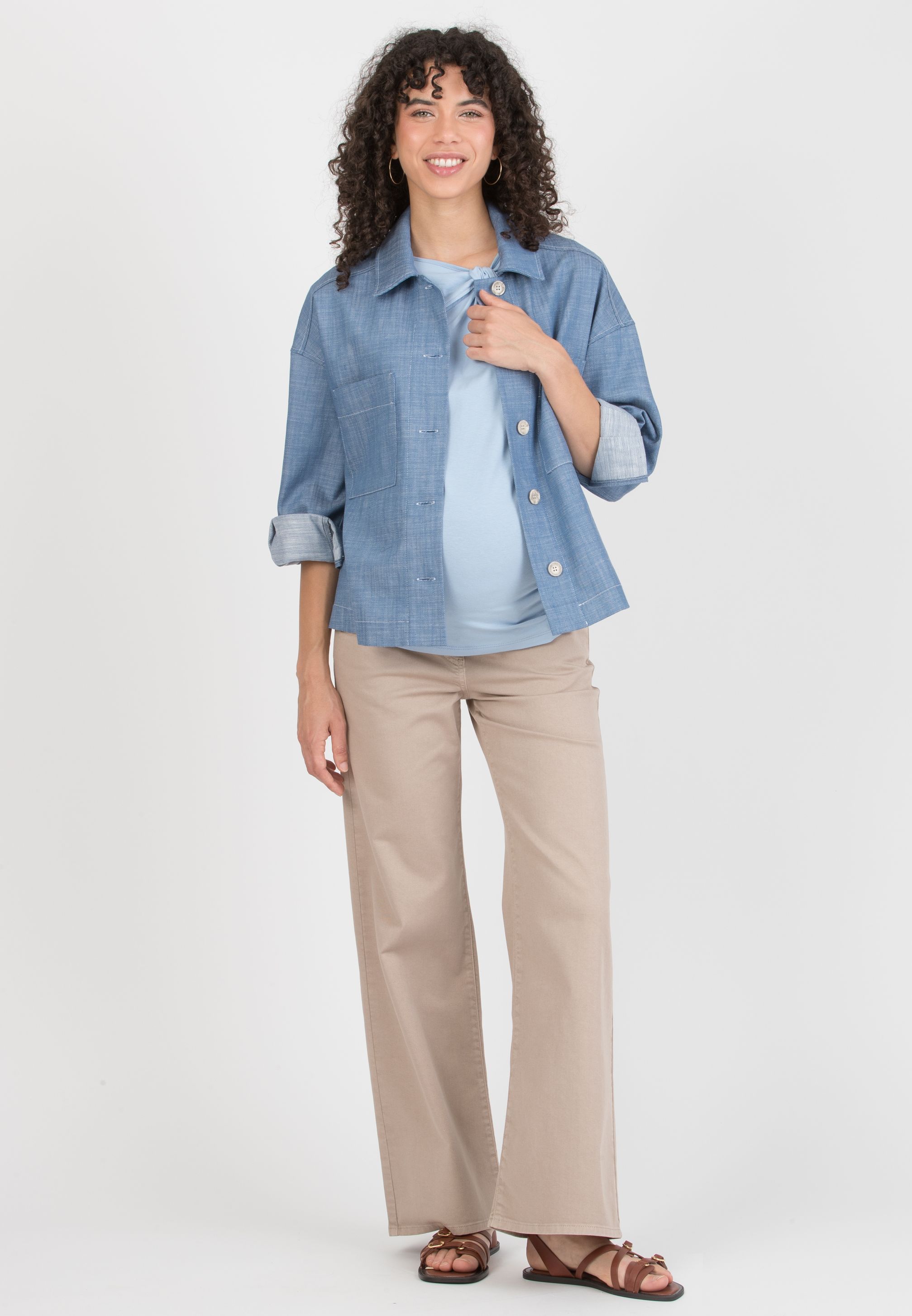 NINA - Maternity Denim Shirt Jacket (Azzurro)