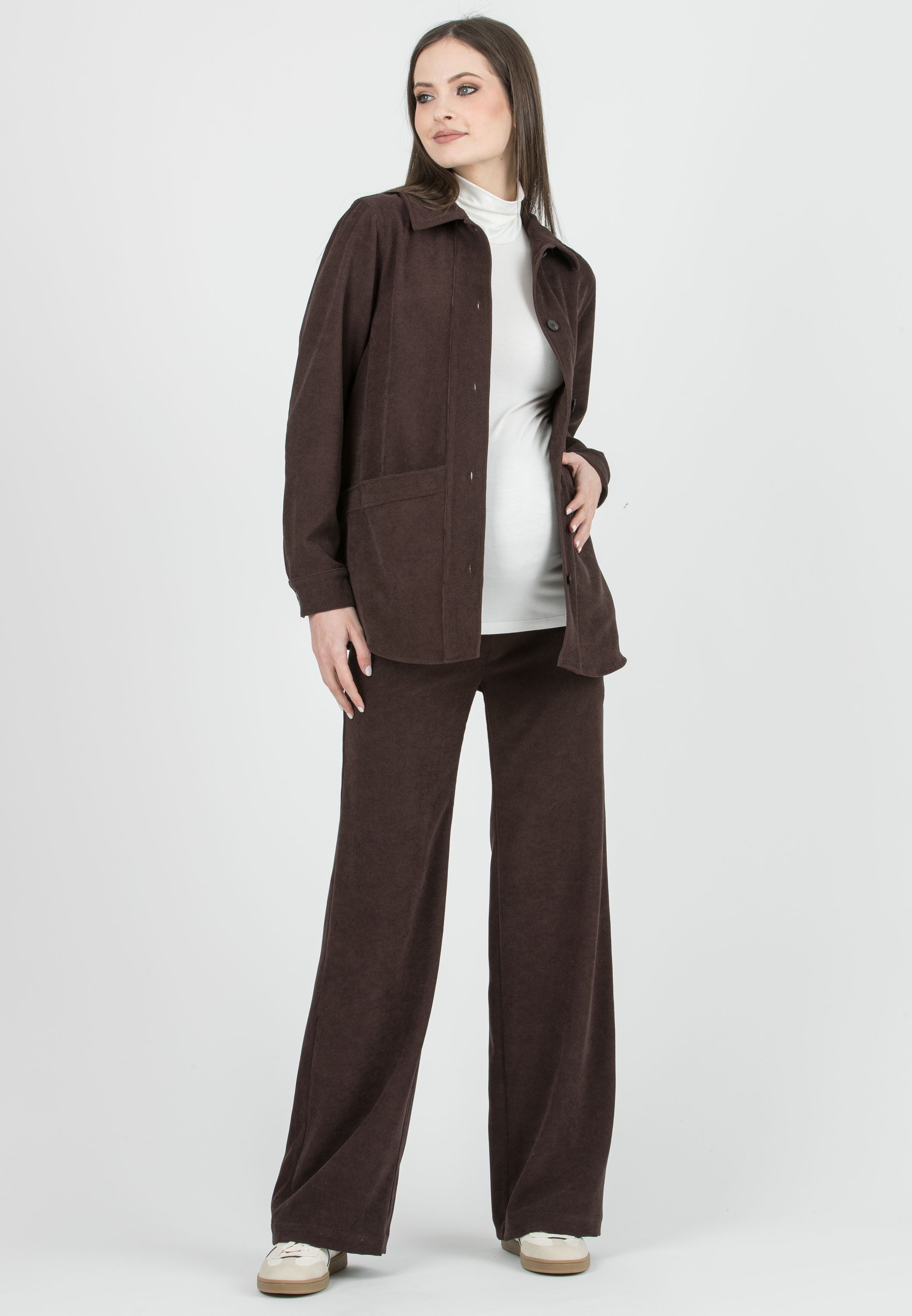 ELETTRA – Maternity Jacket in Velvet (Marrone)