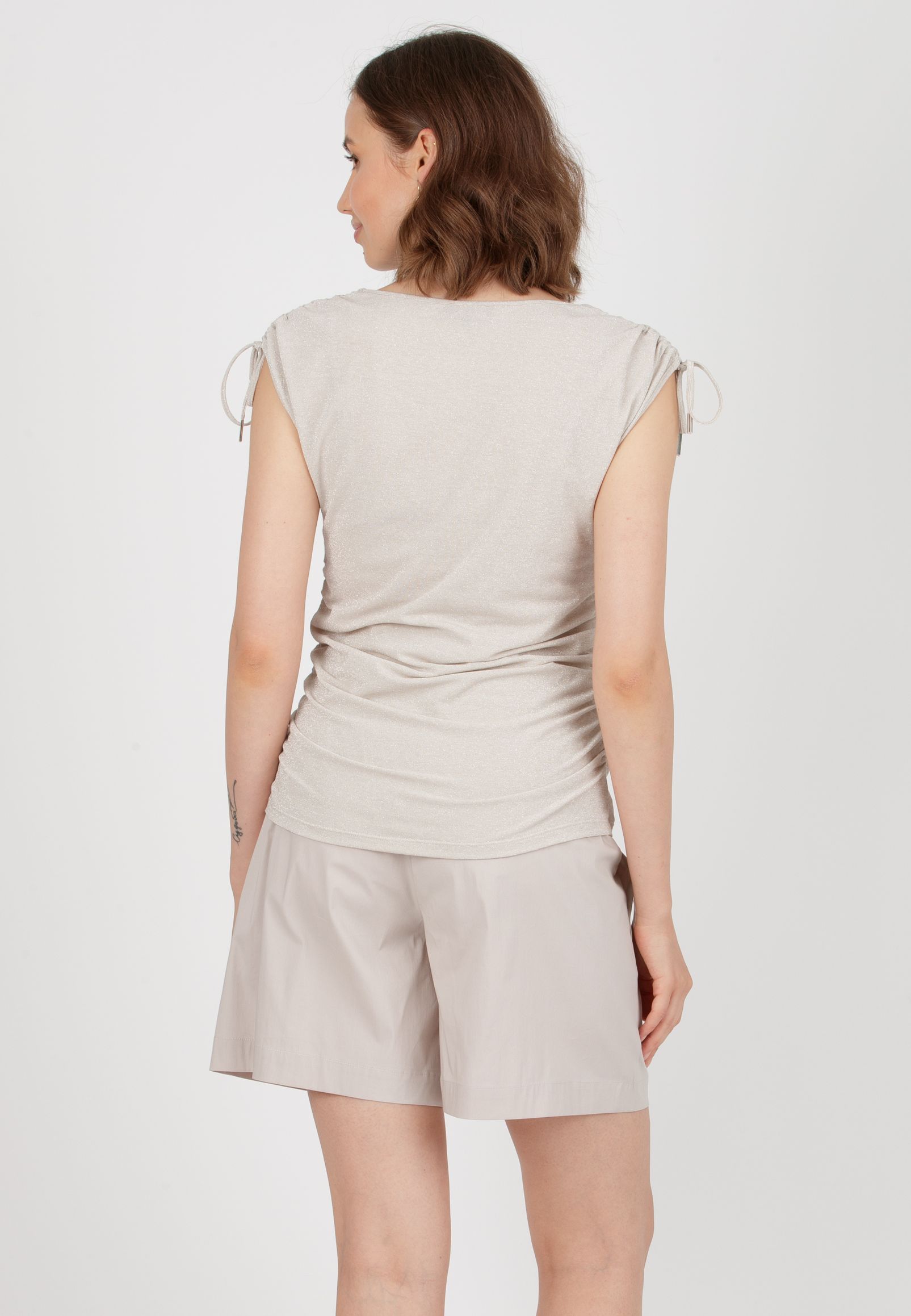 REGINA - Maternity Jersey T-shirt with Lurex (Natural, XS)
