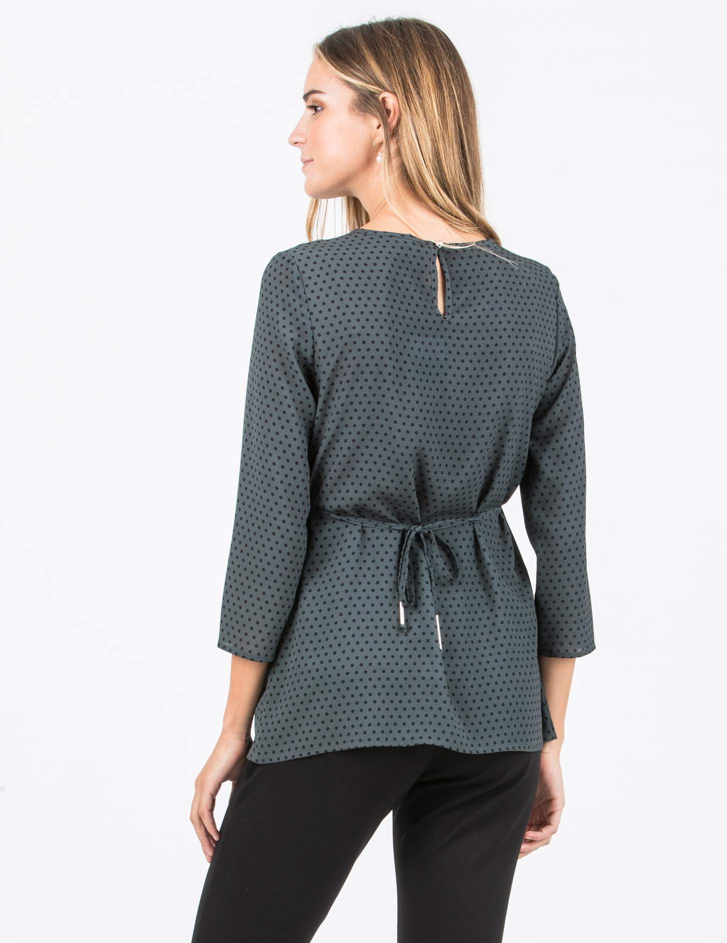 Maternity Blouse with Front String (Anthracite, XS)