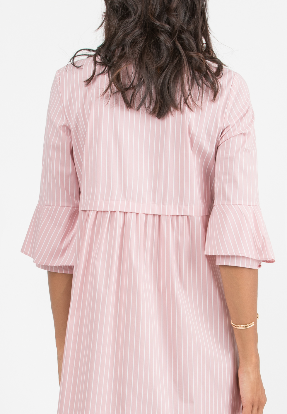 HEIDI R - Abito Premaman & Allattamento in Cotone a Righe con Maniche a Campana (Rosa, XS)