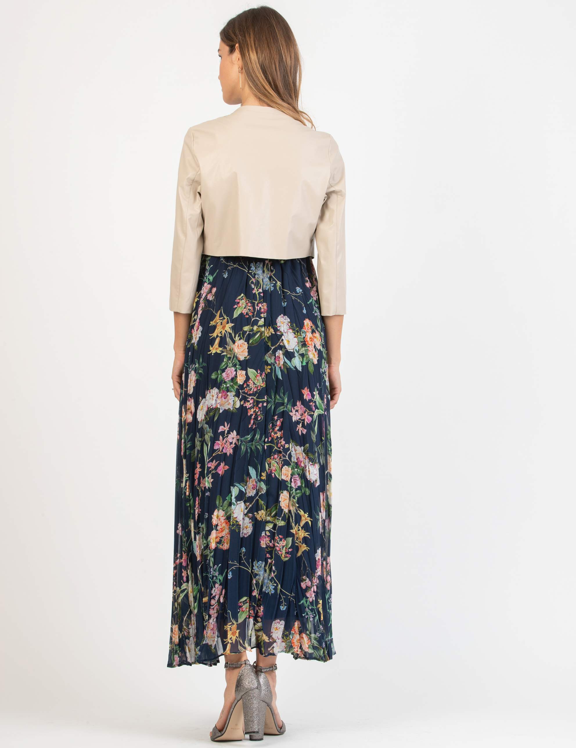 Short Maternity Jacket in Eco-leather (Gesso)