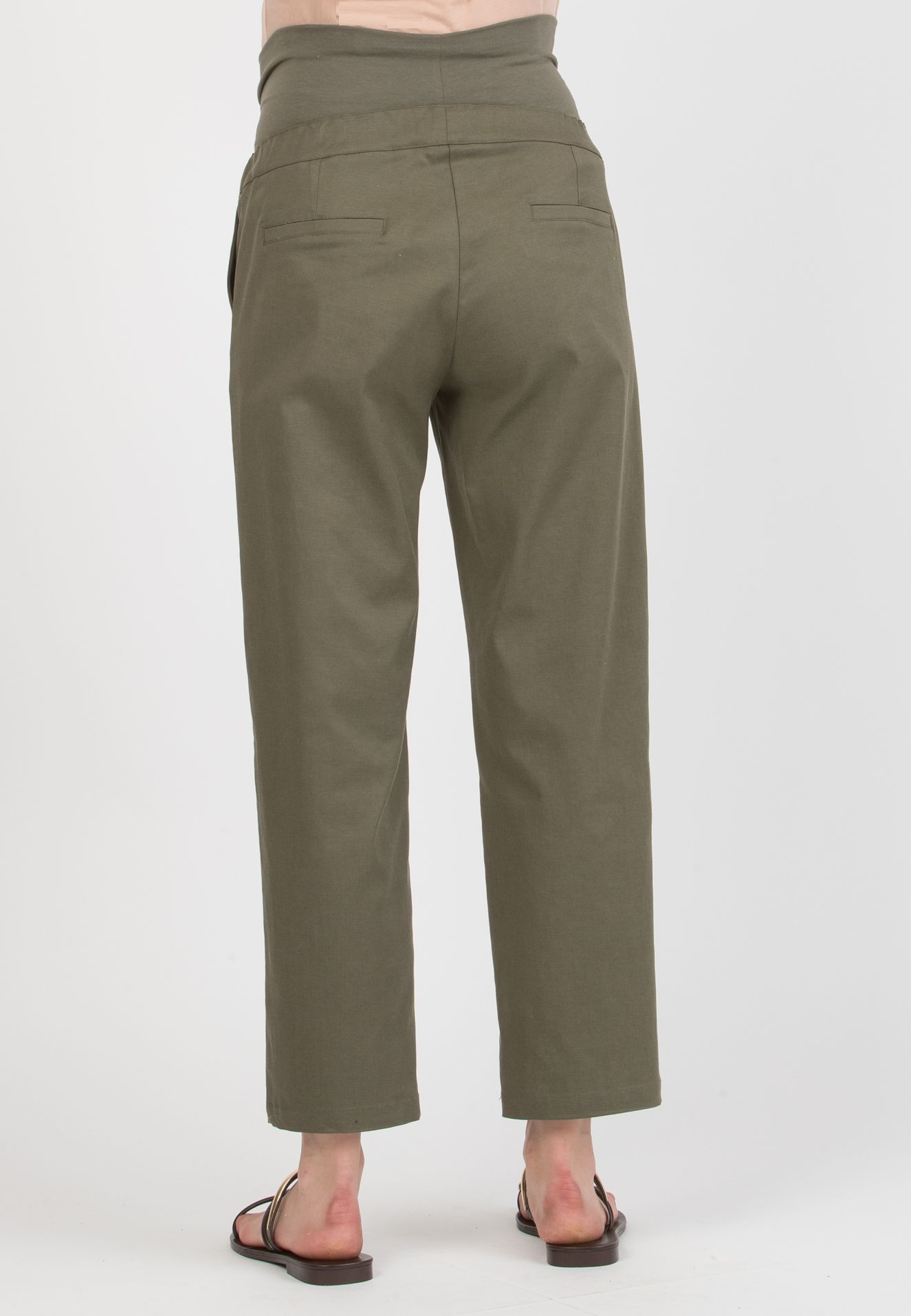 CHARLIE – Maternity Balloon-Fit Trousers in Lyocell (Verde Militare)