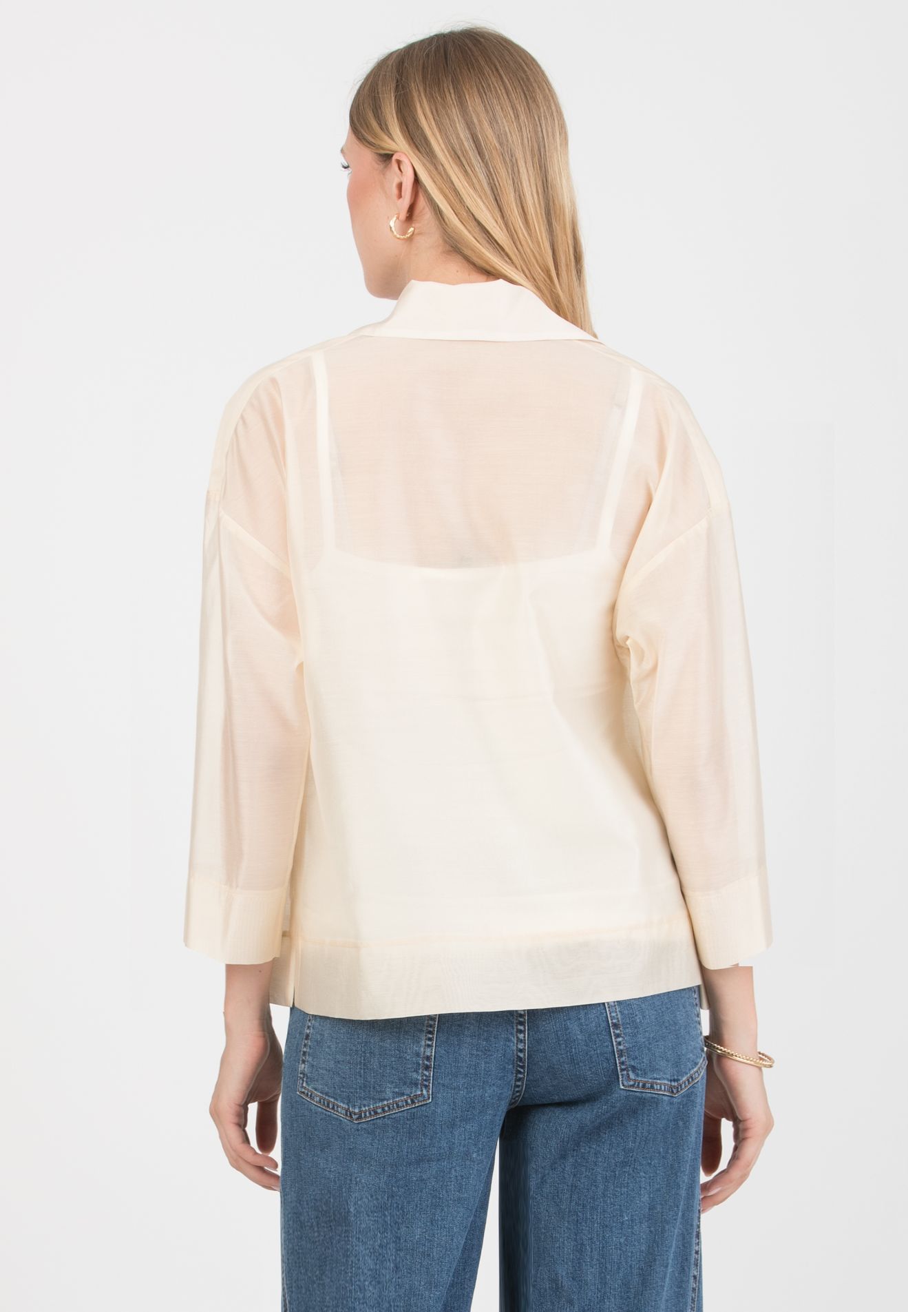 COCO – Camicia Premaman Trasparente in Lyocell (Beige, XS)