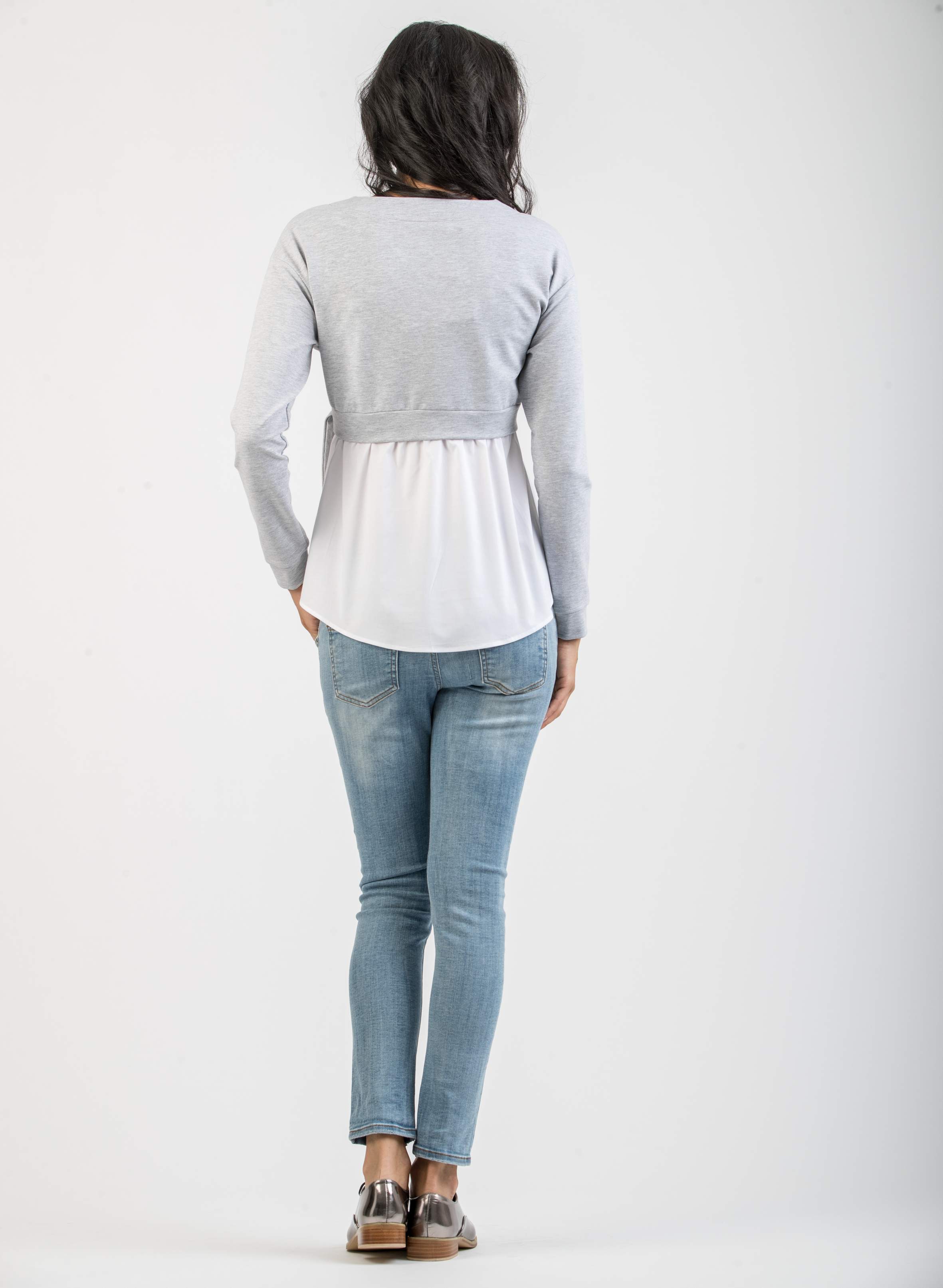 Jeans Premaman Modello Boyfriend (Azzurro, XXS)