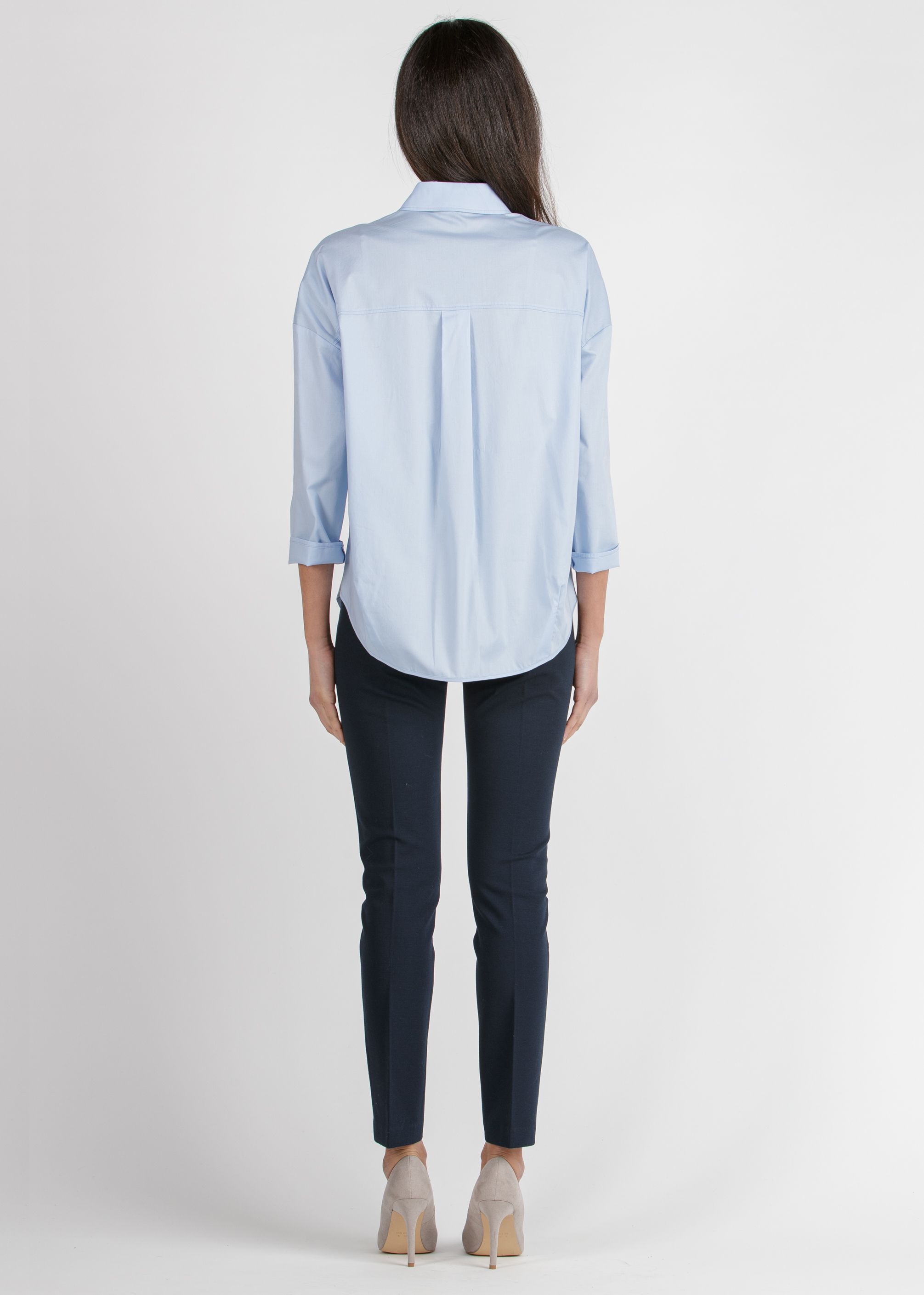 ELISA - Pantalone Premaman a Sigaretta in Punto Milano Invernale (Blu, XXS)