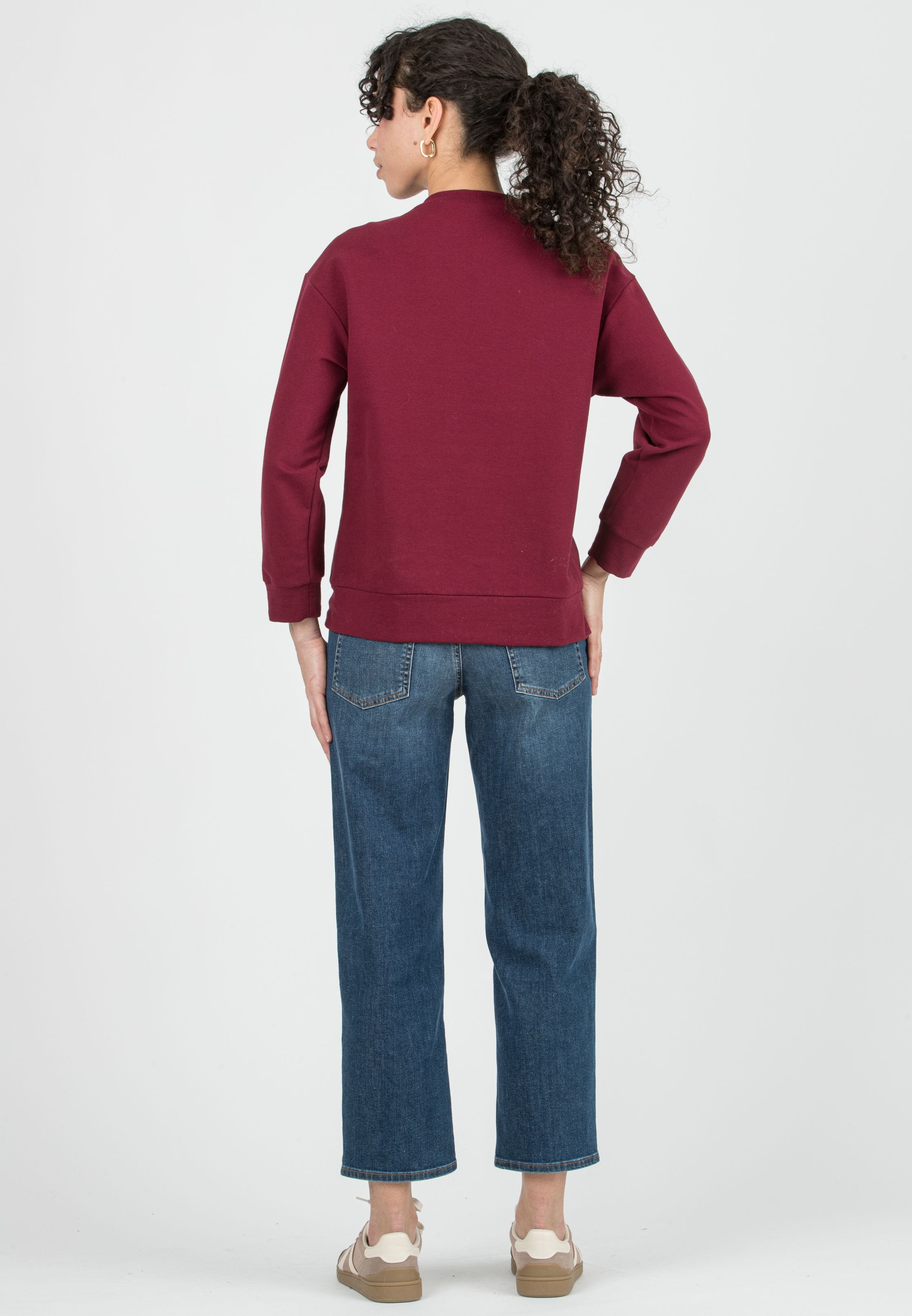 JORDAN - Maternity & Nursing Sweatshirt with Zip Detail (Prugna)