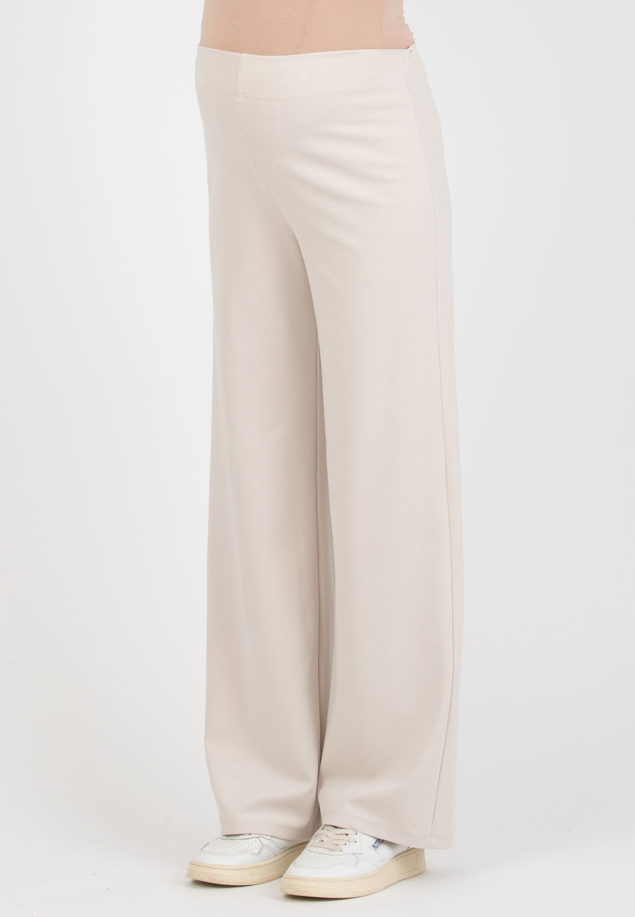 KIMBERLY M – Straight Maternity Trousers in Modal Ponte Fabric (Gesso)