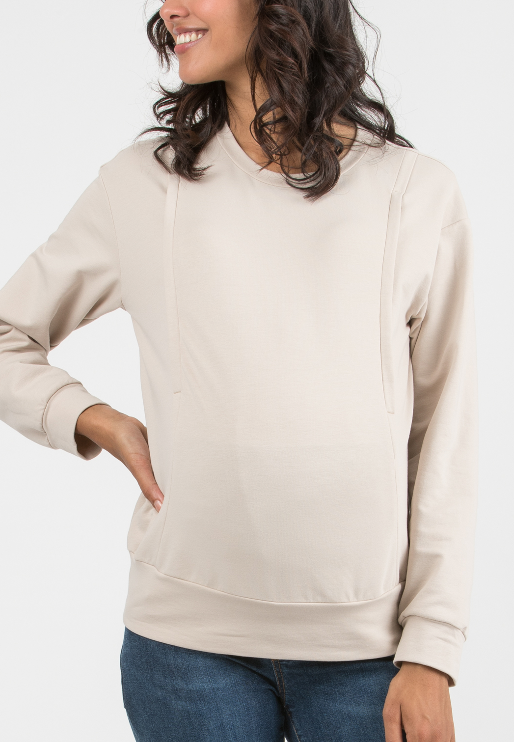 FILIPPA - Felpa Premaman & Allattamento in Bamboo (Corda, XXS)