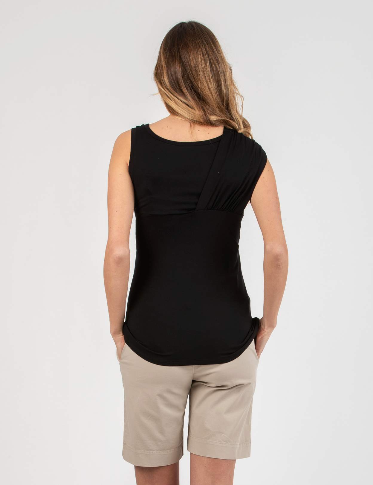 Maternity Top with Knot (Black, XXS)