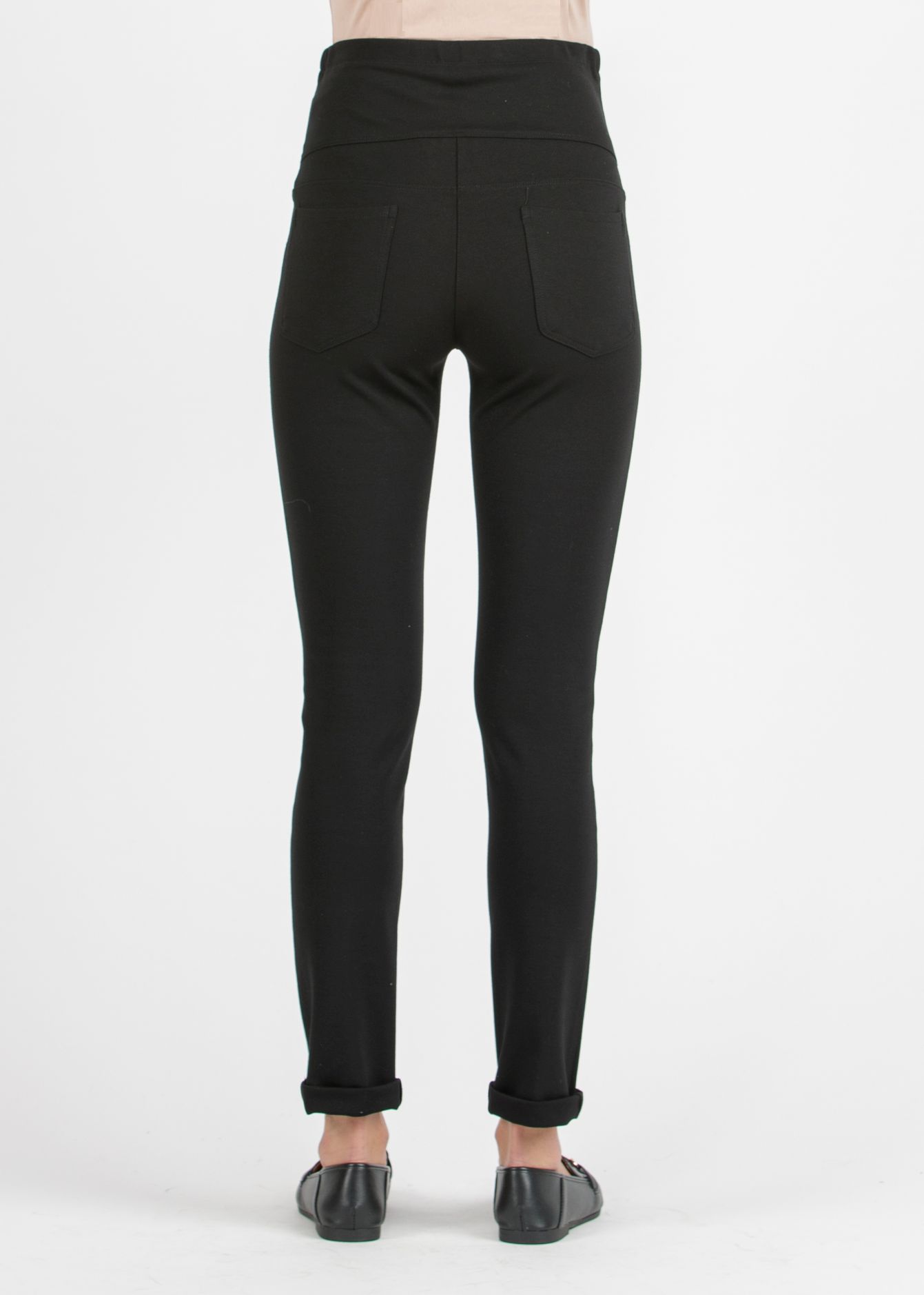 LUNA - Slim Fit Maternity Trousers in Warm Super-Stretch Ponte di Roma (Black, XS)