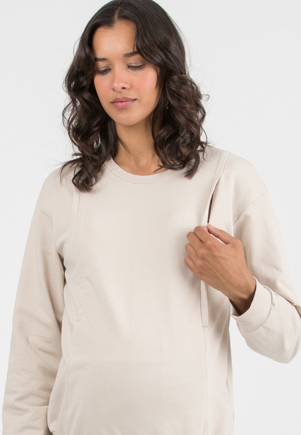 FILIPPA - Felpa Premaman & Allattamento in Bamboo (Corda, XXS)
