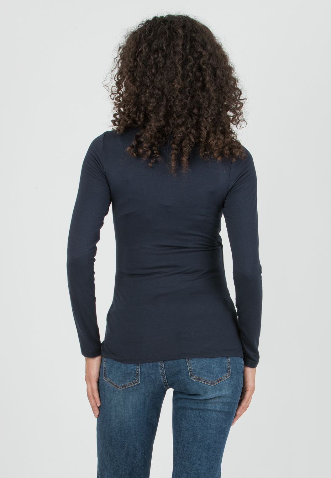 JENNIFER - Maglietta Premaman & Allattamento con Scollo Incrociato (Blu Scuro, XS)