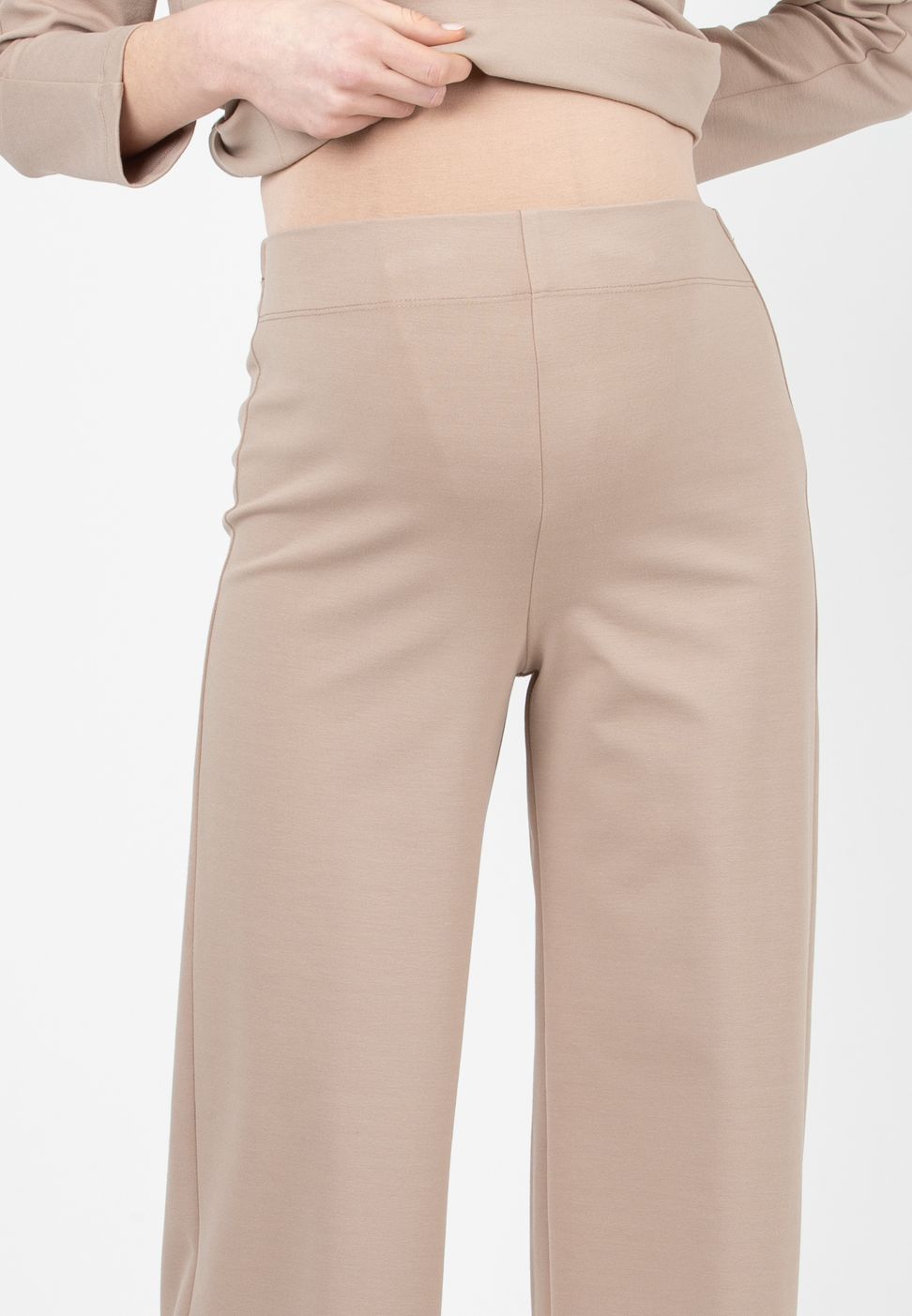 KIMBERLY P – Maternity Palazzo Trousers in Winter Punto Milano (Ecru', XS)