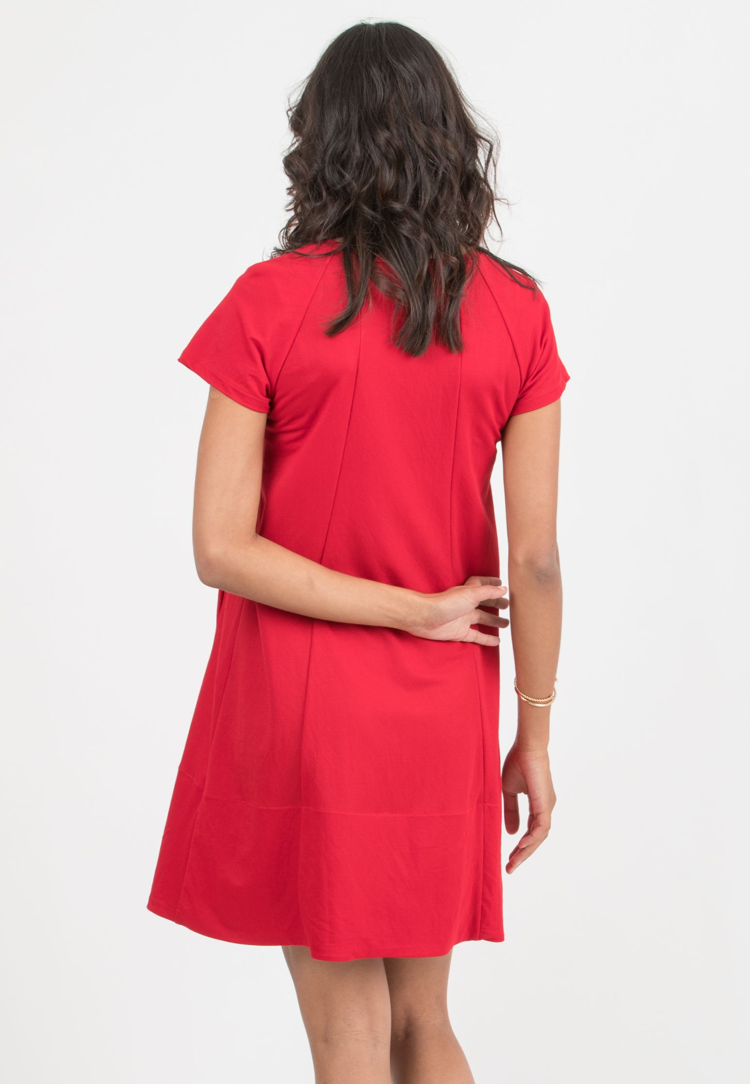 LICIA – Maternity & Nursing Dress in Viscose (Red, XS)