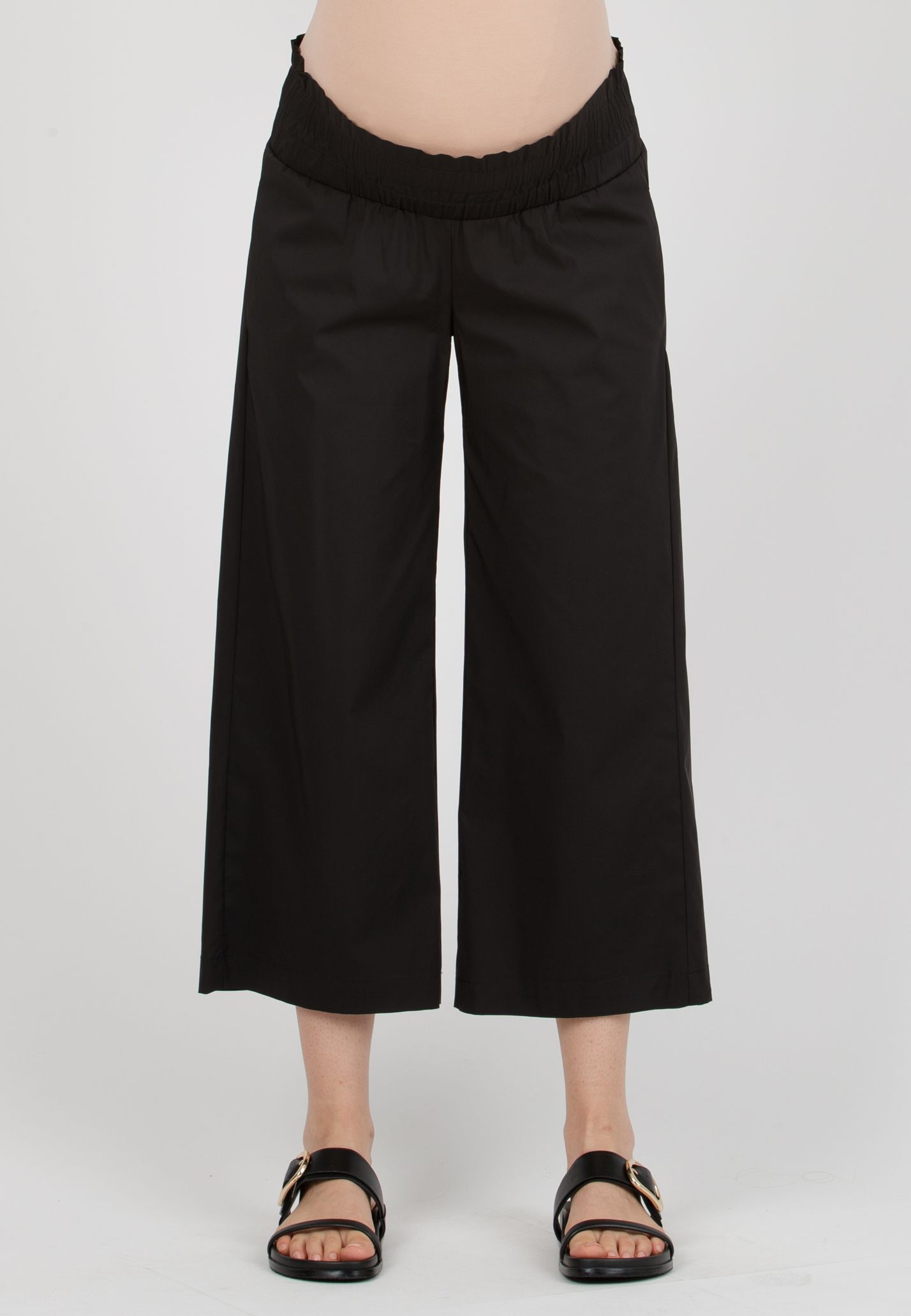GUENDALINA - Pantalone Premaman con Elastici (Nero, XS)