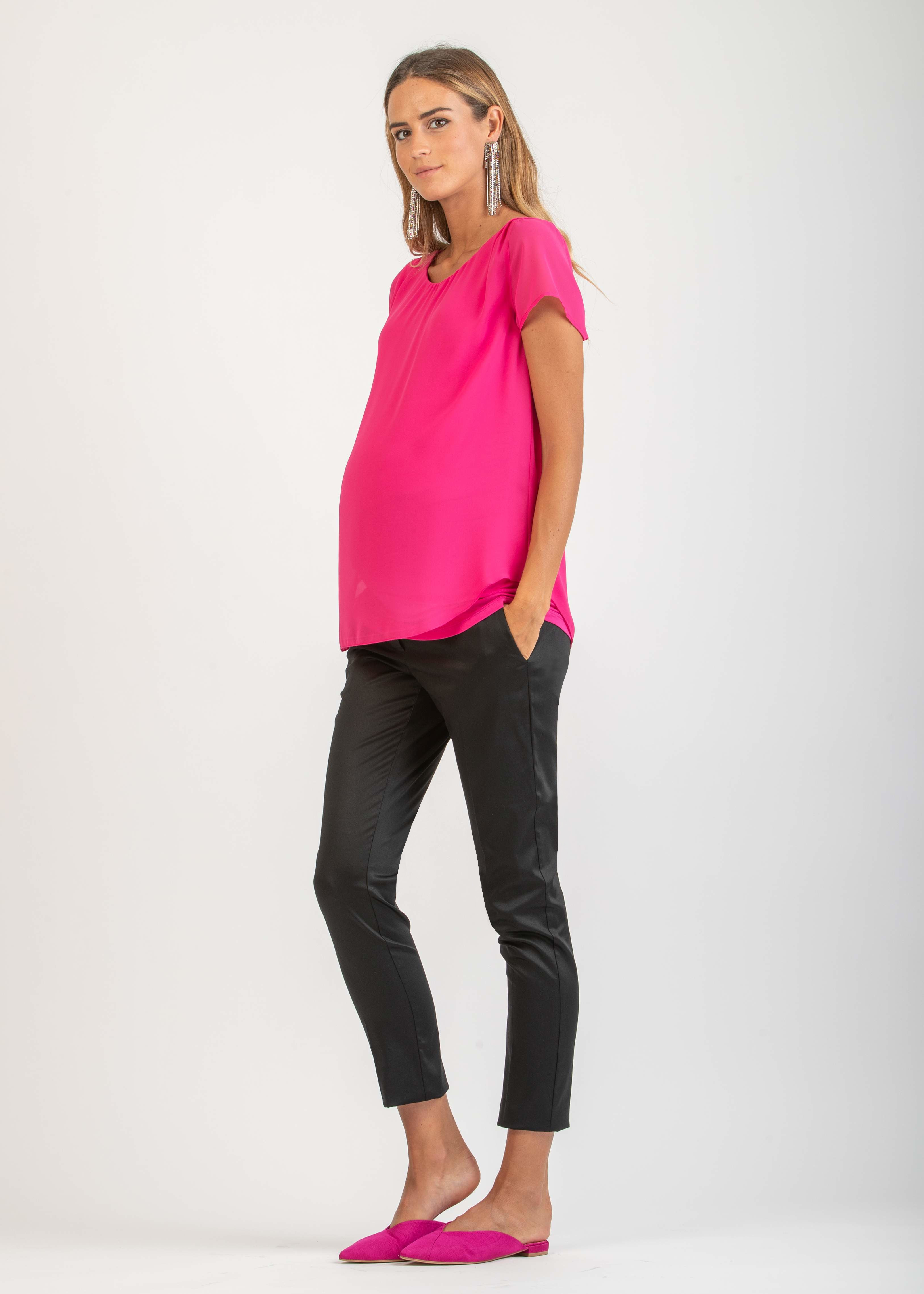 GILDA - Tailored Maternity Trousers in Stretch-Cotton (Black, XXS)